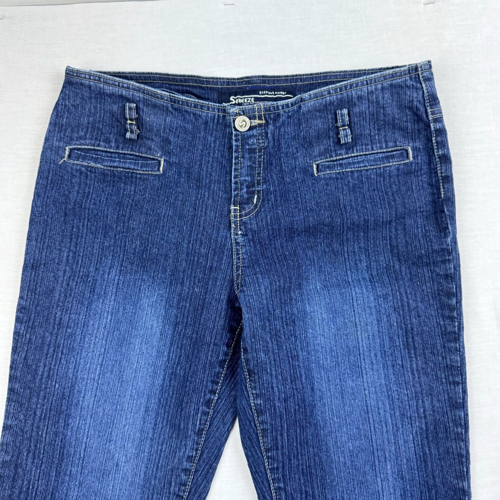 Vintage Vintage Squeeze Stephen Hardy Flared Jeans Womens 9/10 Blue Grunge Y2K Hipster Punk Size 30" / US 8 / IT 44 - 2 Thumbnail