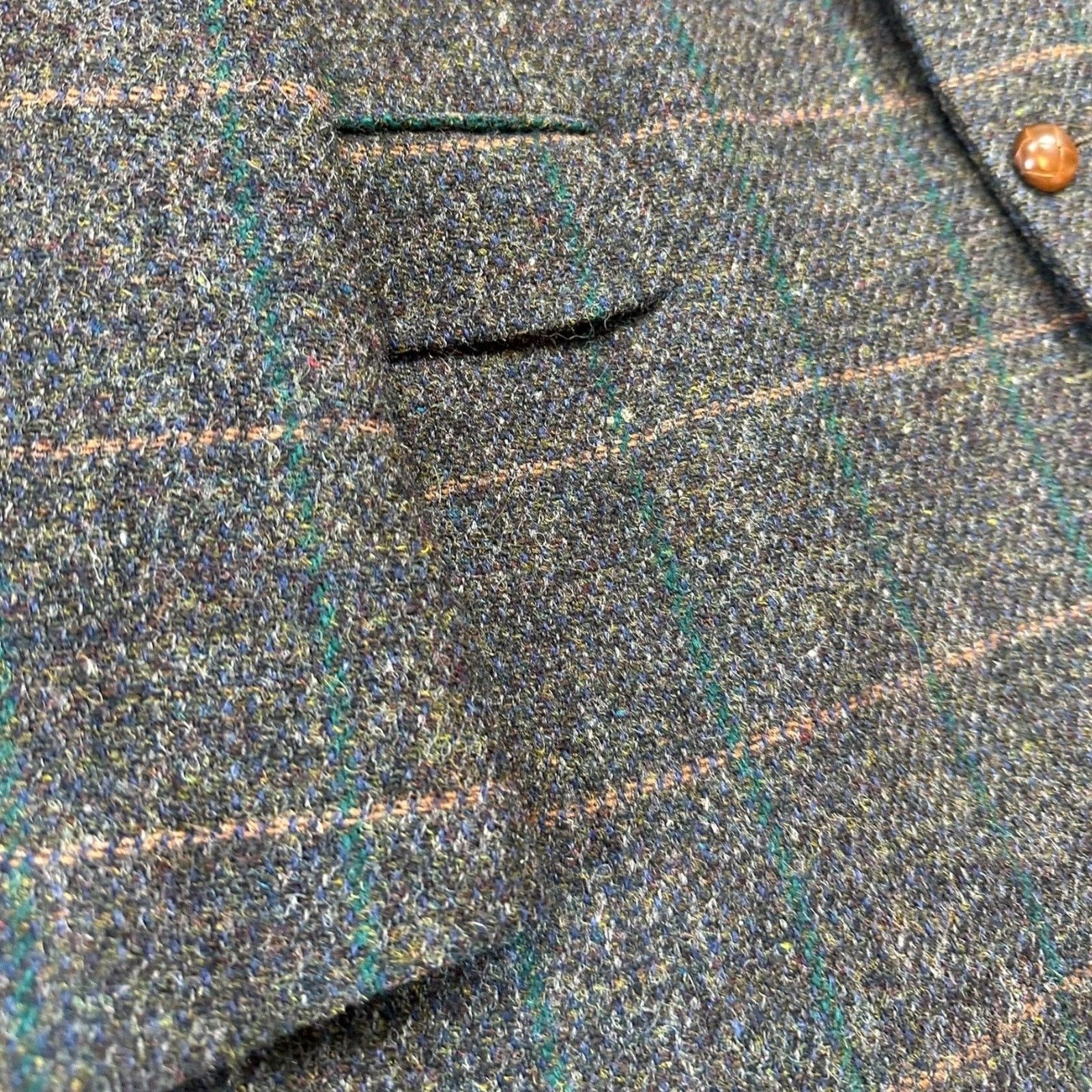 Harris Tweed GOKEYS Harris Tweed Men's Sport Coat Blazer Plaid Wool 42R Size 42R - 4 Thumbnail