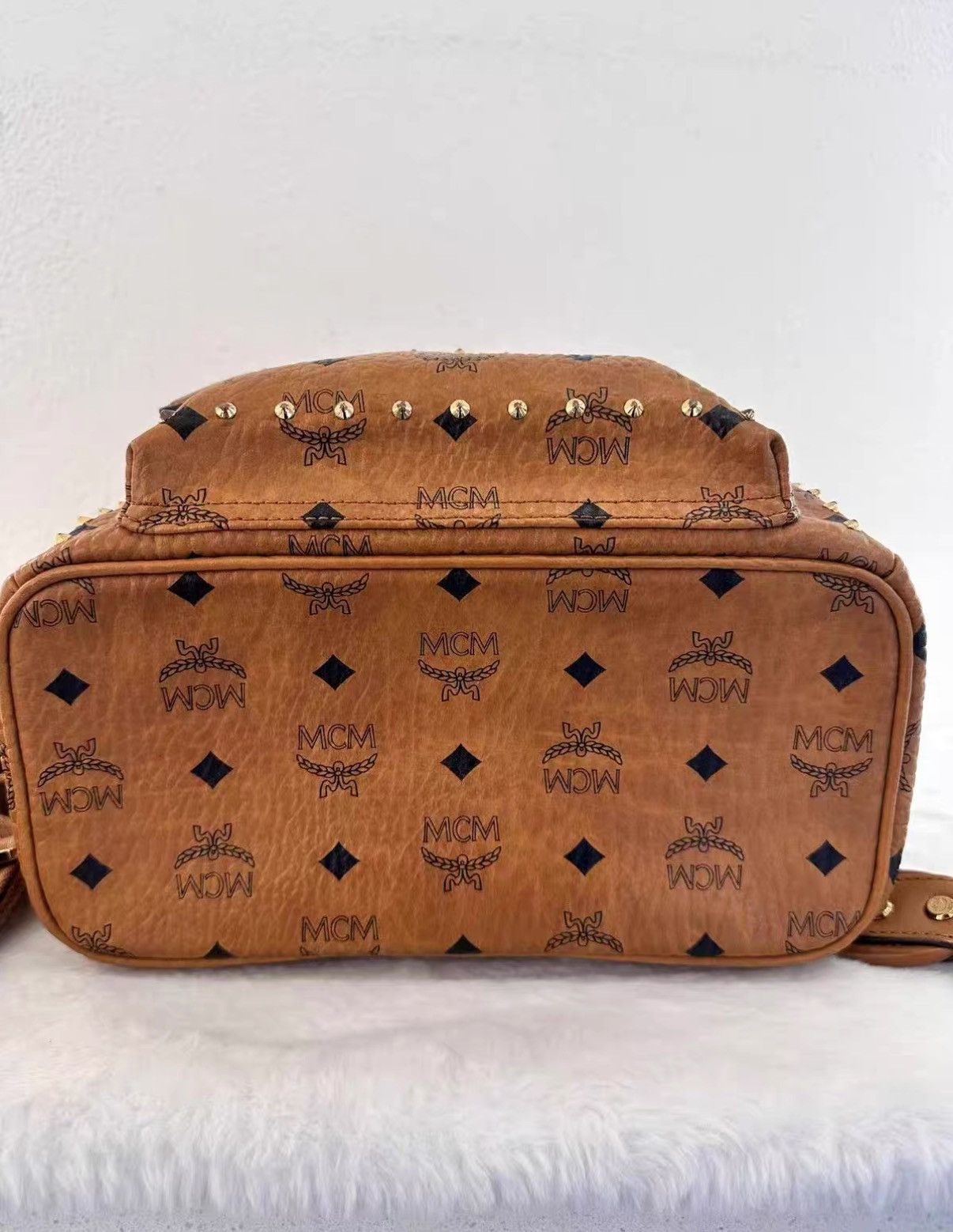MCM MCM backpack in cognac classic monogram pattern J38 Size ONE SIZE - 7 Thumbnail