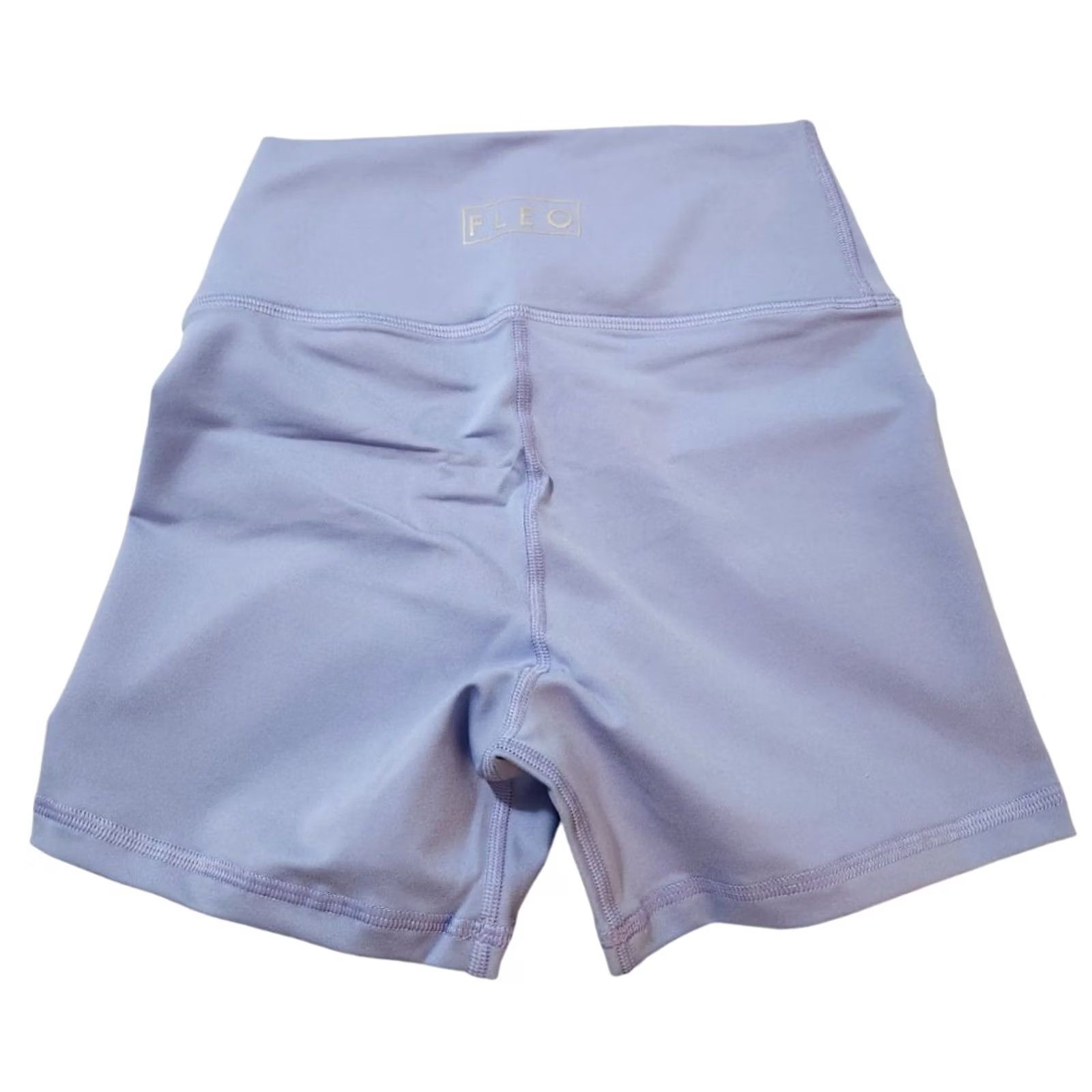 Vintage FLEO Womens S Blue High Waist Shorts 4" Activewear Bottoms Size 28" / US 6 / IT 42 - 2 Thumbnail