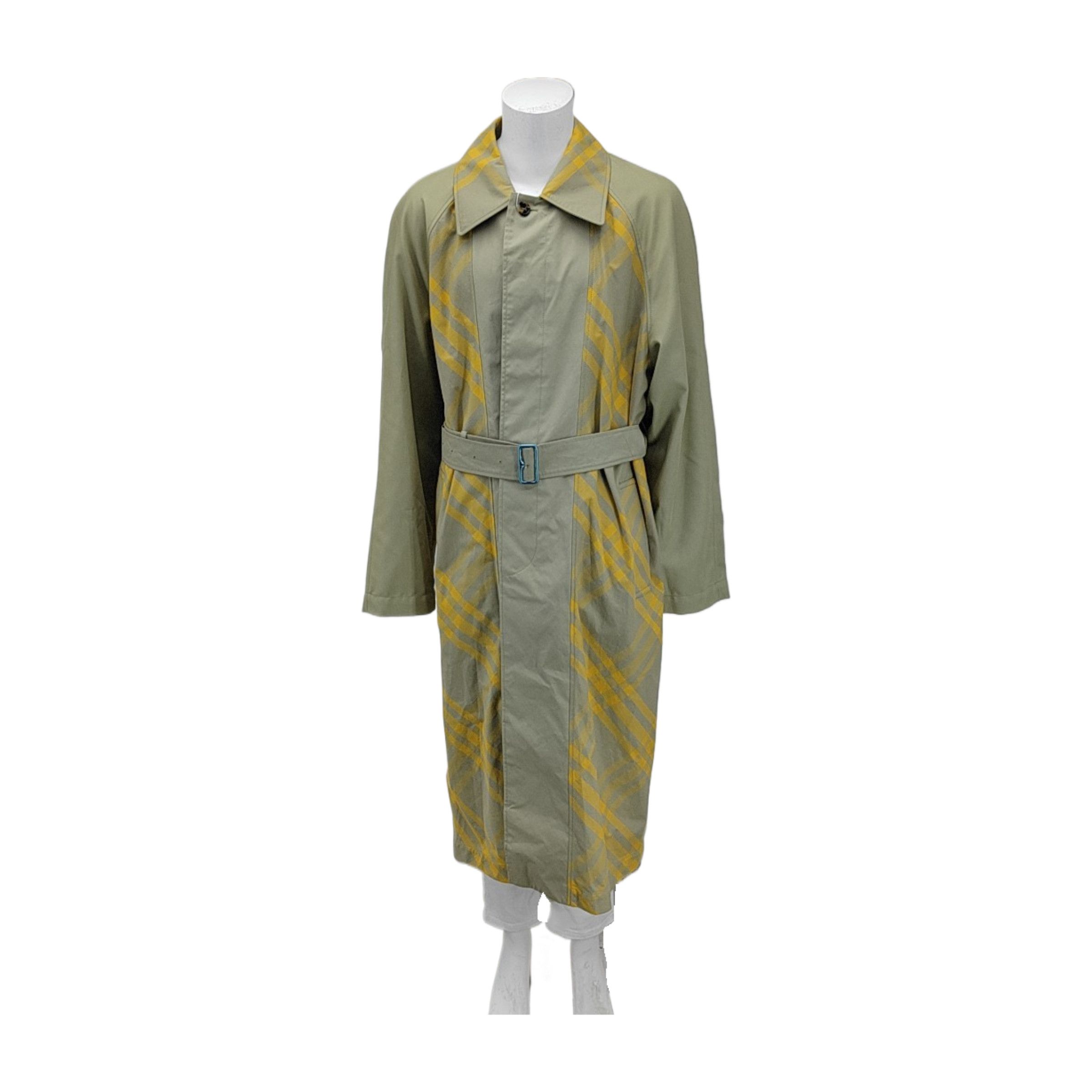 Burberry Burberry Yellow Check Trench Coat Size 56 Size US XL / EU 56 / 4 - 1 Thumbnail