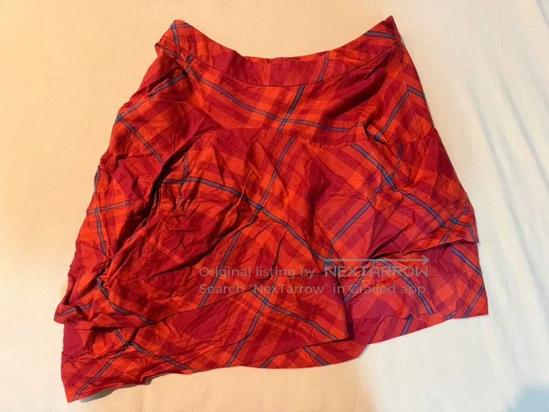 Vivienne Westwood Vivienne Westwood size 2 Red Plaid Deformed Bud Half Skirt Size 27" / US 4 / IT 40 - 2 Thumbnail