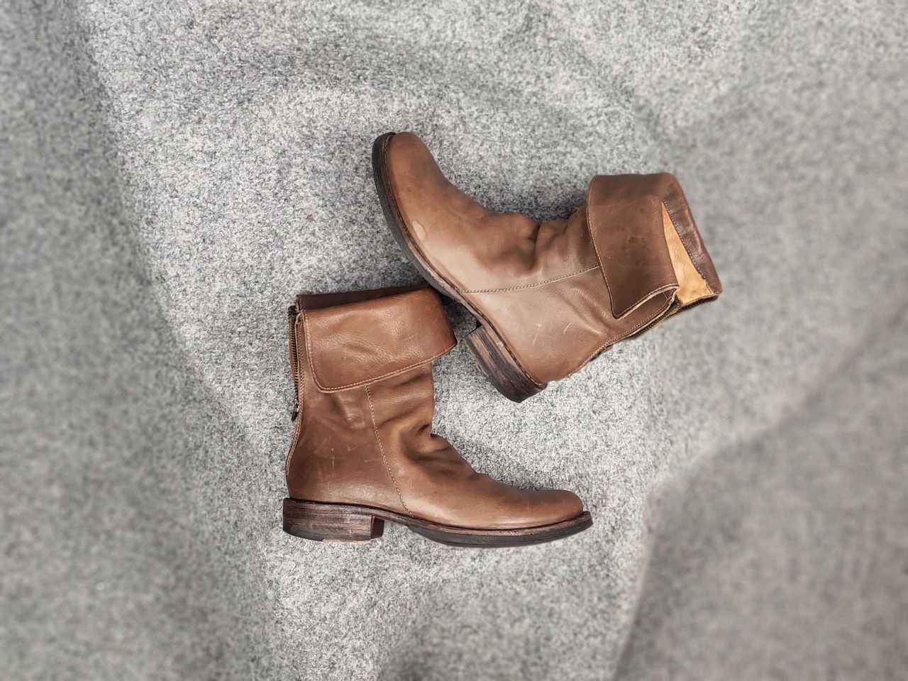 Fiorentini + Baker Fiorentini + Baker Design Ella Brown Leather Ankle Zip Boots Size US 5 / IT 35 - 19 Thumbnail