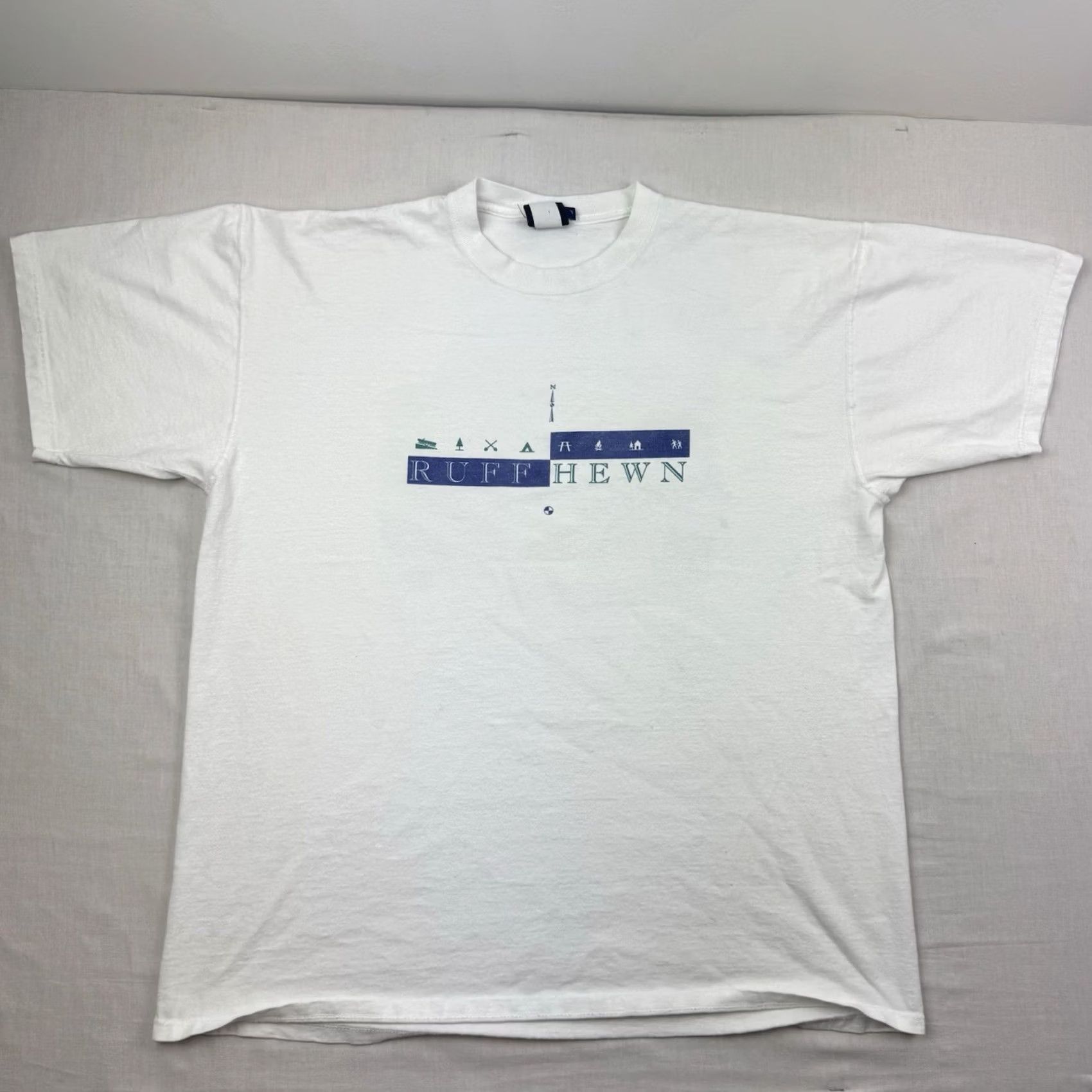 Vintage VINTAGE Ruff Hewn T Shirt Adult Large White Nature 90s 80s Outdoor Hiking Travel Mens T-Shirt Regular Cotton Vintage Size US L / EU 52-54 / 3 - 3 Thumbnail