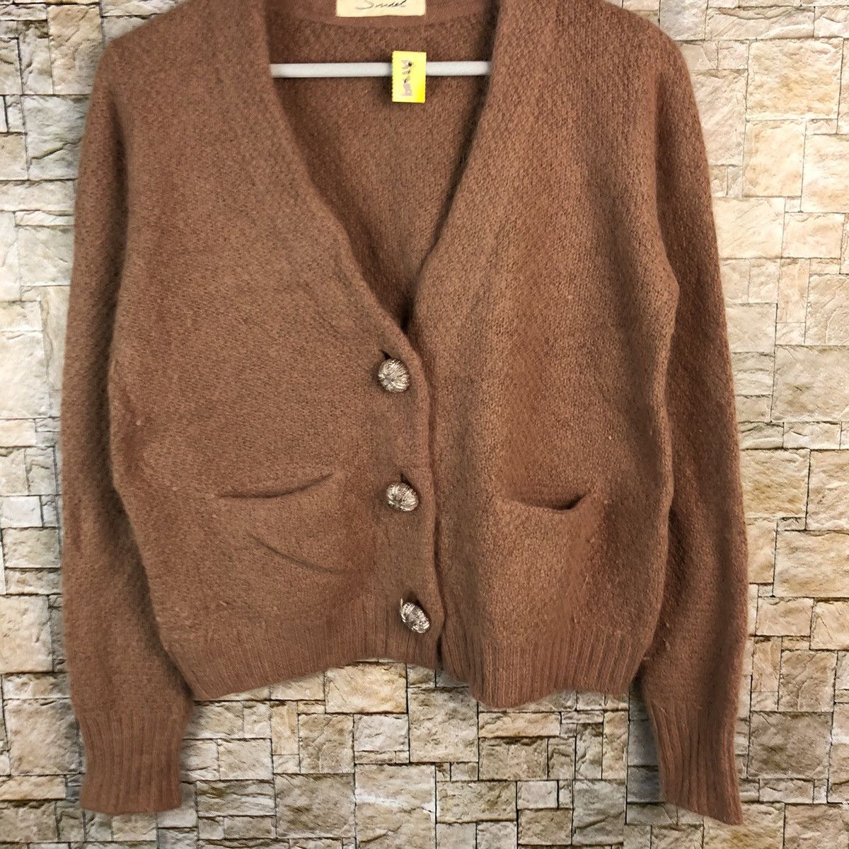 Japanese Brand Smidel Brown mohair fur Cardigan Knitwear #A1209 Size US S / EU 44-46 / 1 - 3 Thumbnail
