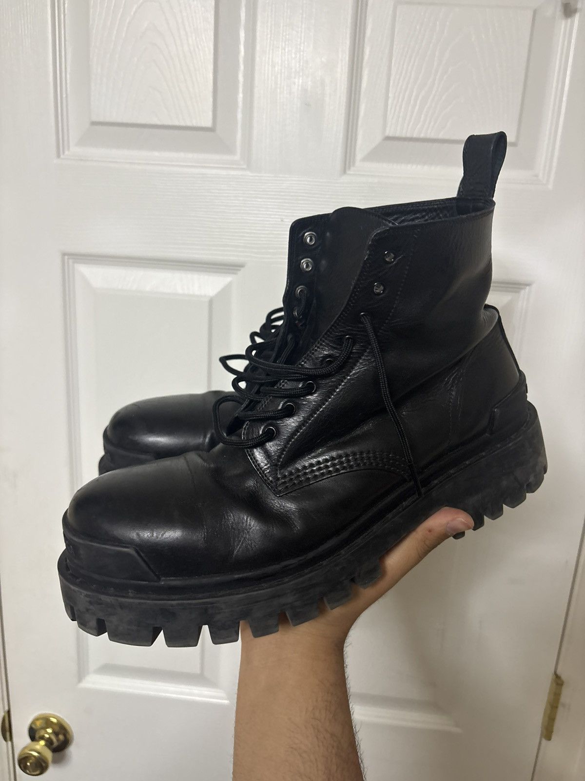 Balenciaga Strike Boots Black Paint