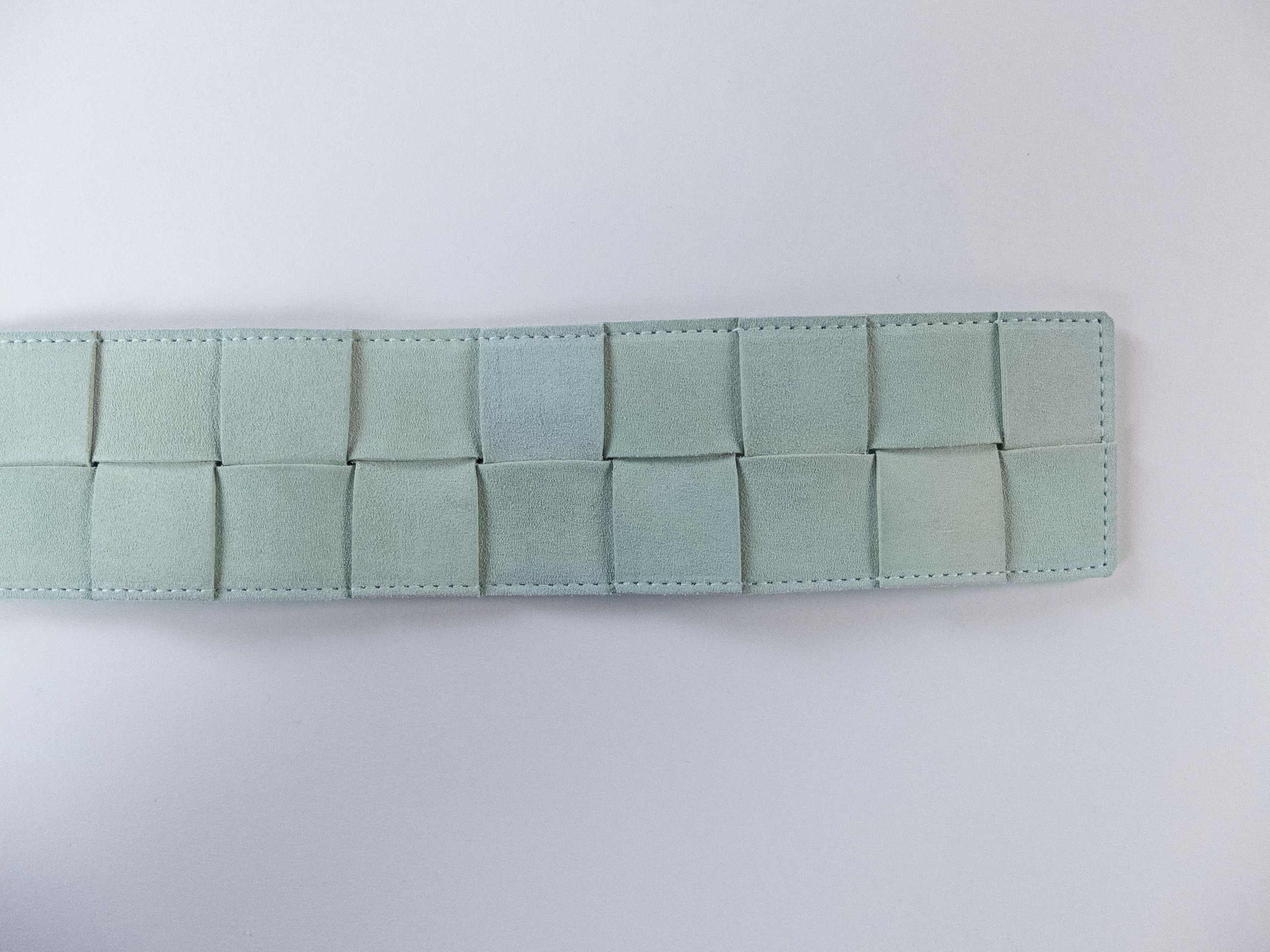 Bottega Veneta BOTTEGA VENETA teal blue woven suede belt Size 80 Size ONE SIZE - 6 Thumbnail