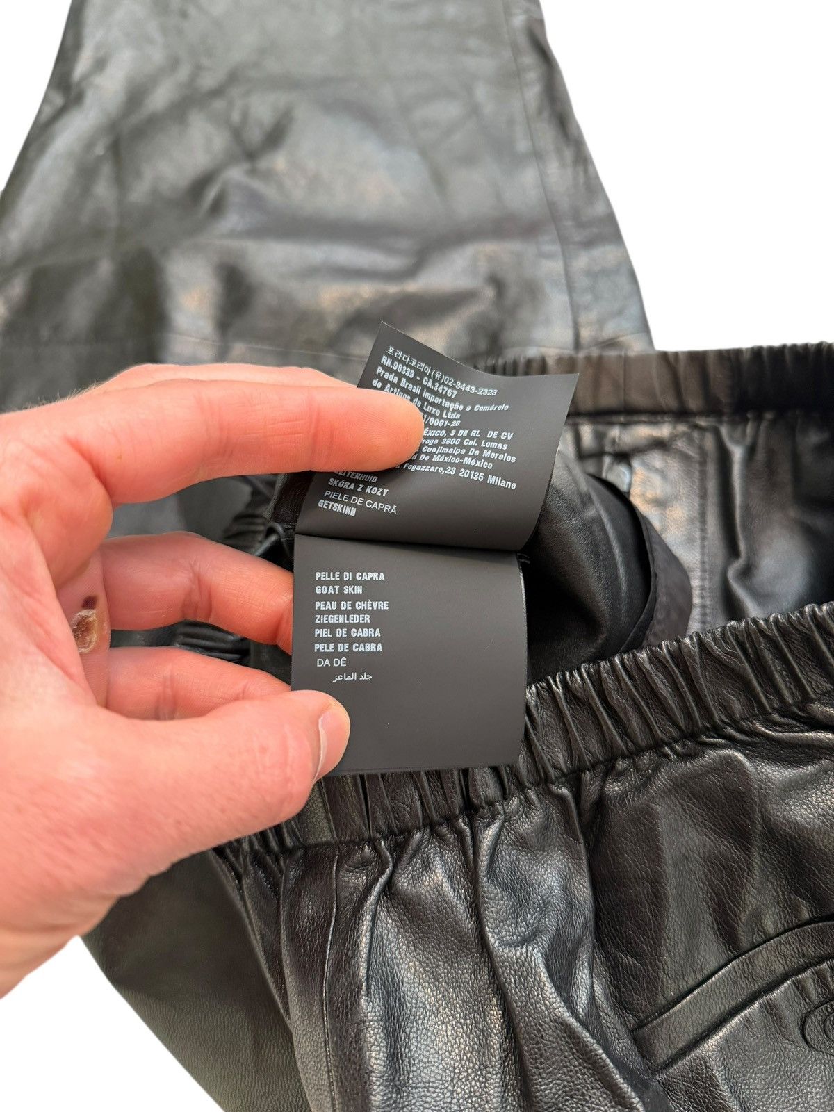 Prada $6000 2022 Triangle Patch Goat Leather Baggy Pants Size US 30 / EU 46 - 14 Thumbnail