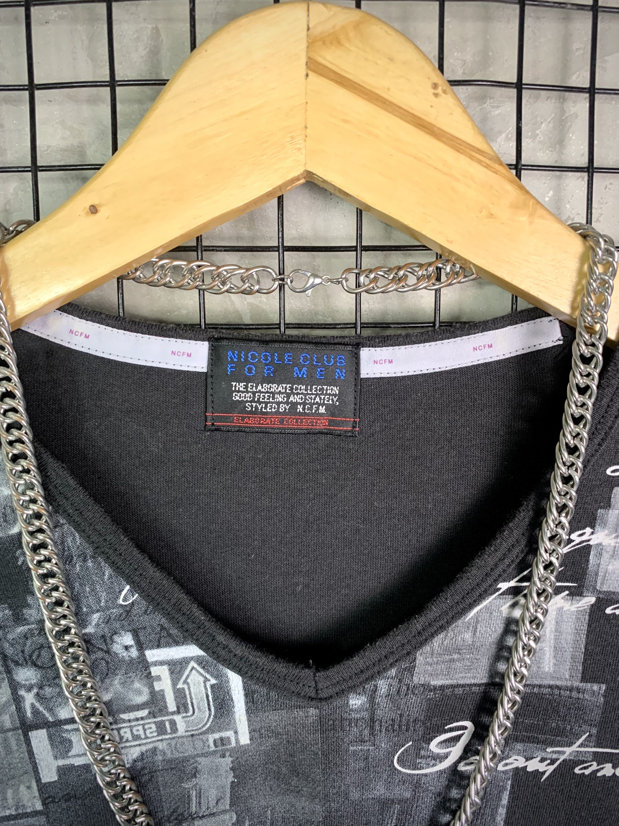 Nicole Club Y2K Nicole Club For Men Grunge Cyber Poem Print Vneck LS Size US S / EU 44-46 / 1 - 5 Thumbnail
