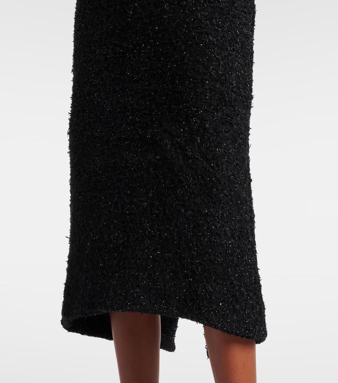 Balenciaga o1y0625 Midi Skirt in Black Size 26" / US 2 / IT 38 - 2 Thumbnail