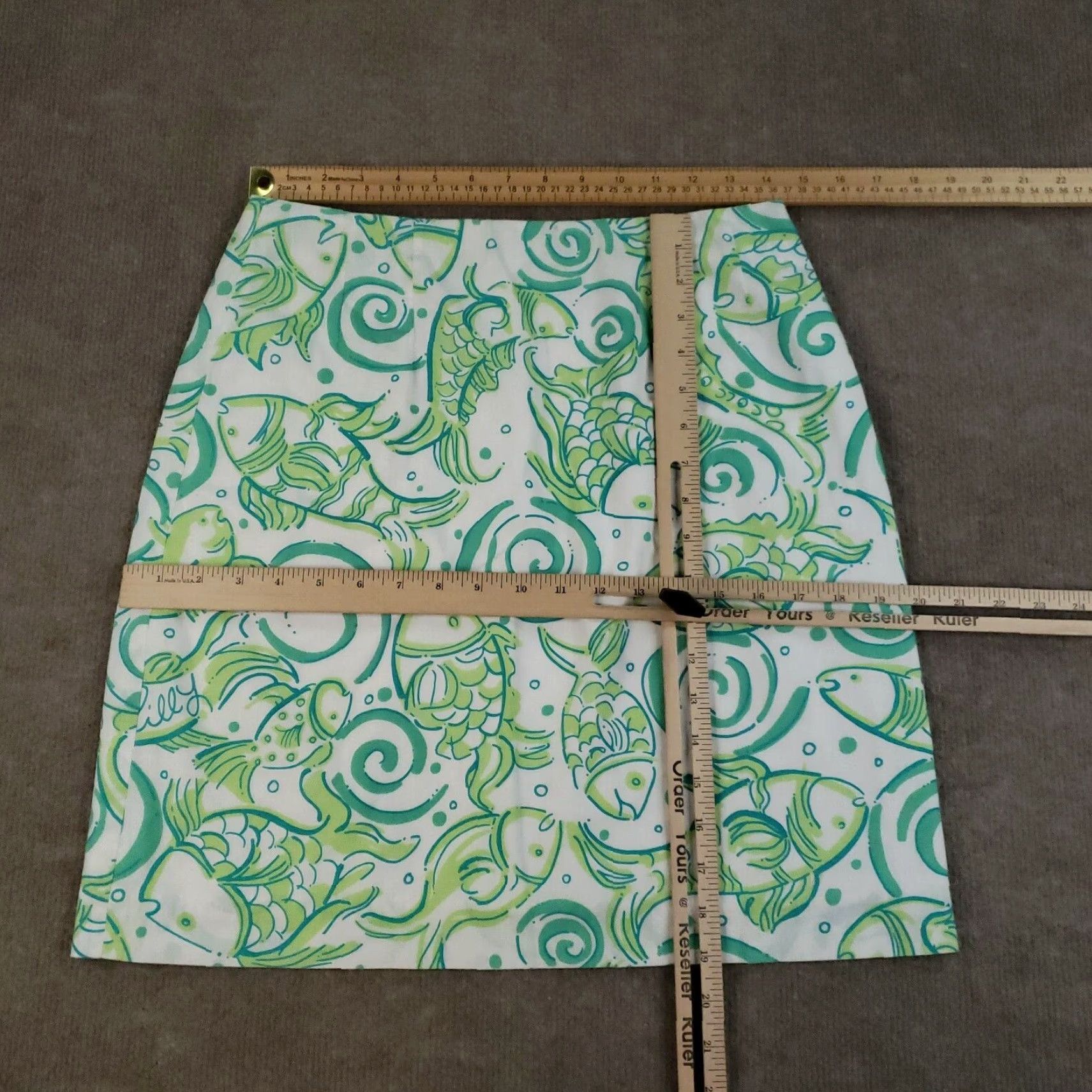 Lilly Pulitzer VTG Lilly Pulitzer Women's Skirt Size 6 Green Geometric Cotton Short Mini Casual Size 28" / US 6 / IT 42 - 2 Thumbnail