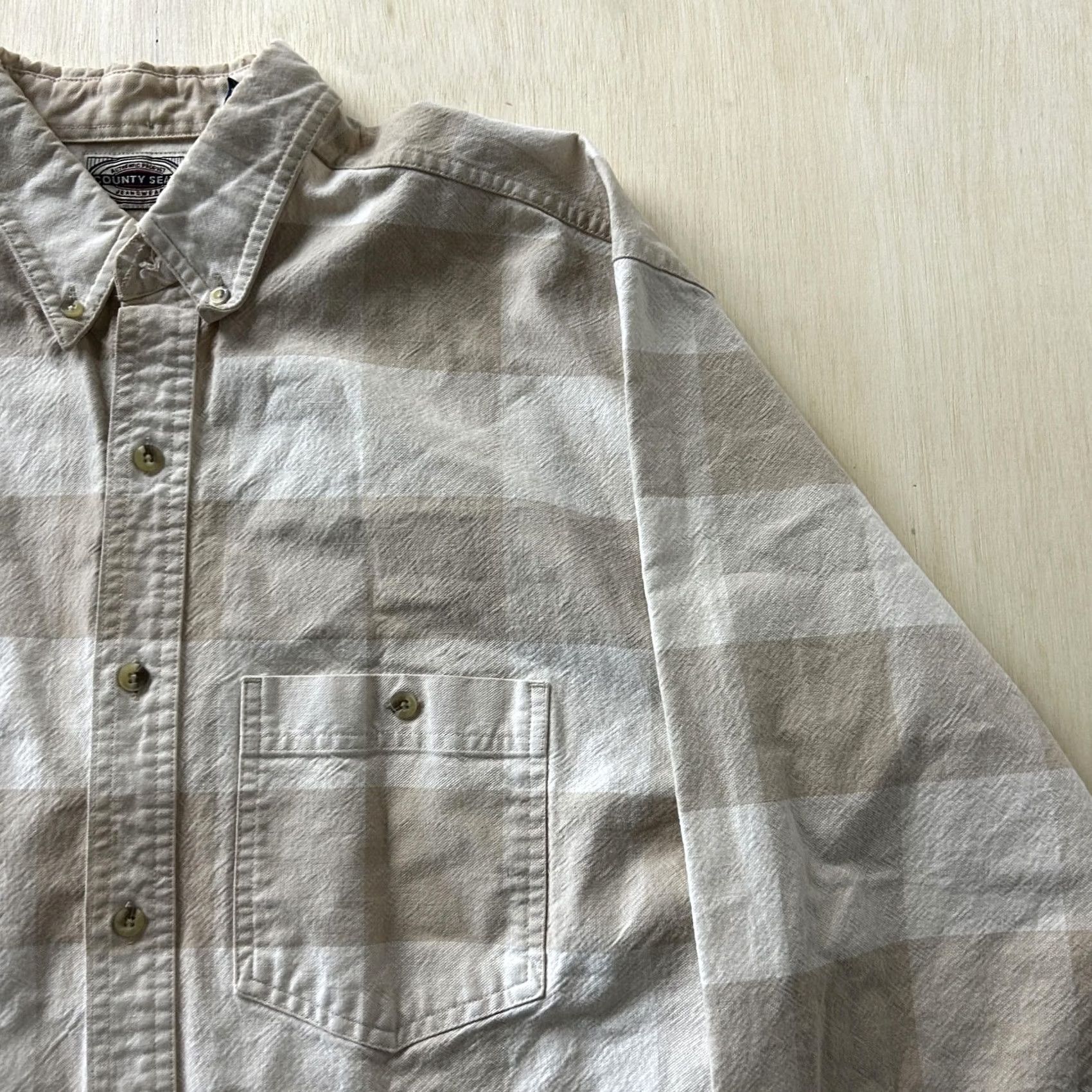 Vintage VINTAGE County Seat Shirt Mens Large Beige Plaid Long Sleeve Button Up Workwear Size US L / EU 52-54 / 3 - 2 Thumbnail