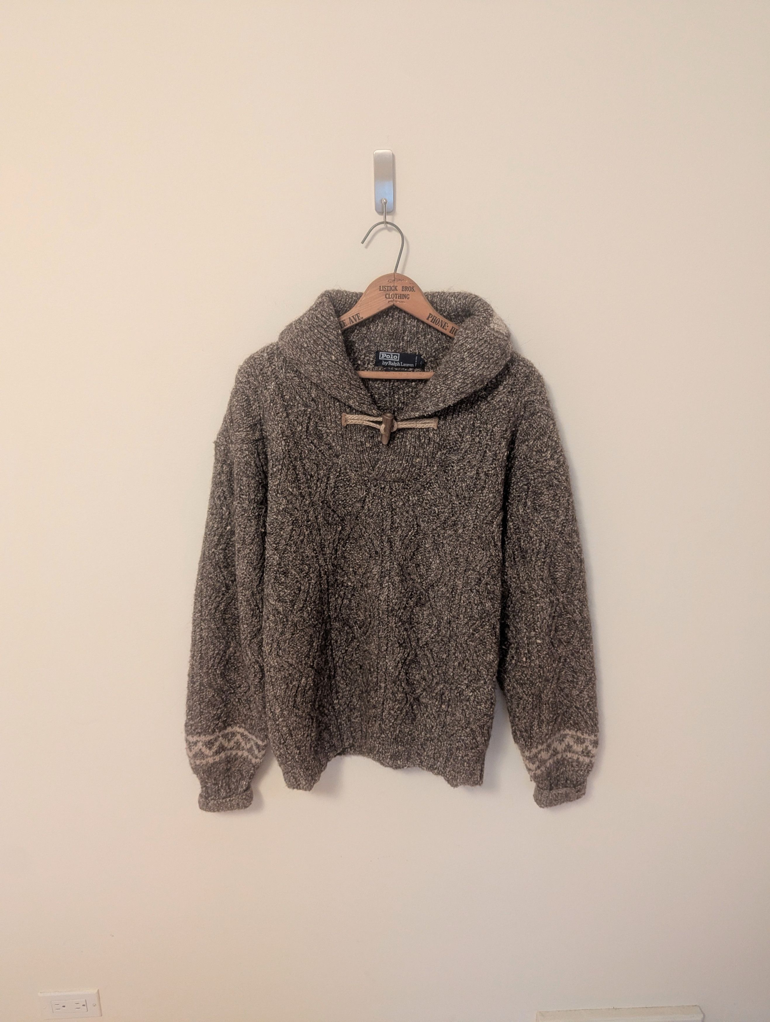 Polo Ralph Lauren Vintage Polo Brown Wool Cable Knit Sweater Size US L / EU 52-54 / 3 - 2 Thumbnail