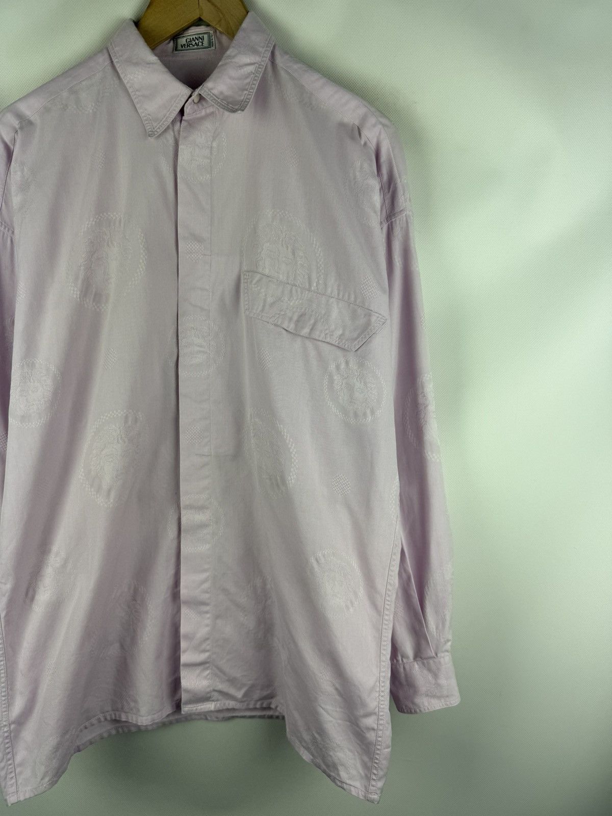 Versace Gianni Versace Vintage Multilogo Long Sleeve Button Up Shirt Size US S / EU 44-46 / 1 - 3 Thumbnail