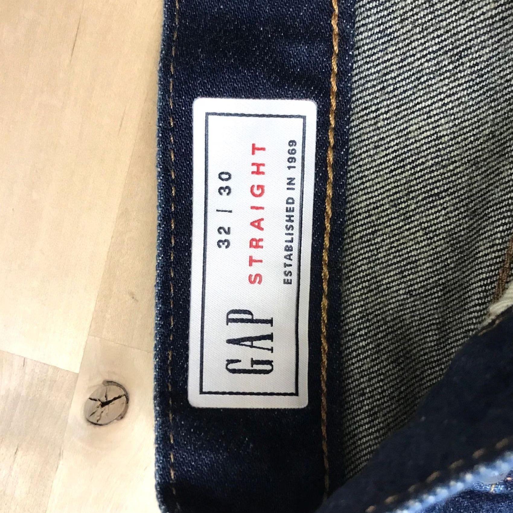 Gap Gap Jeans Dark Wash Indigo 32x30 Straight Leg 5-Pocket Denim Mid Rise Regular Mens With Tags Size US 32 / EU 48 - 7 Thumbnail