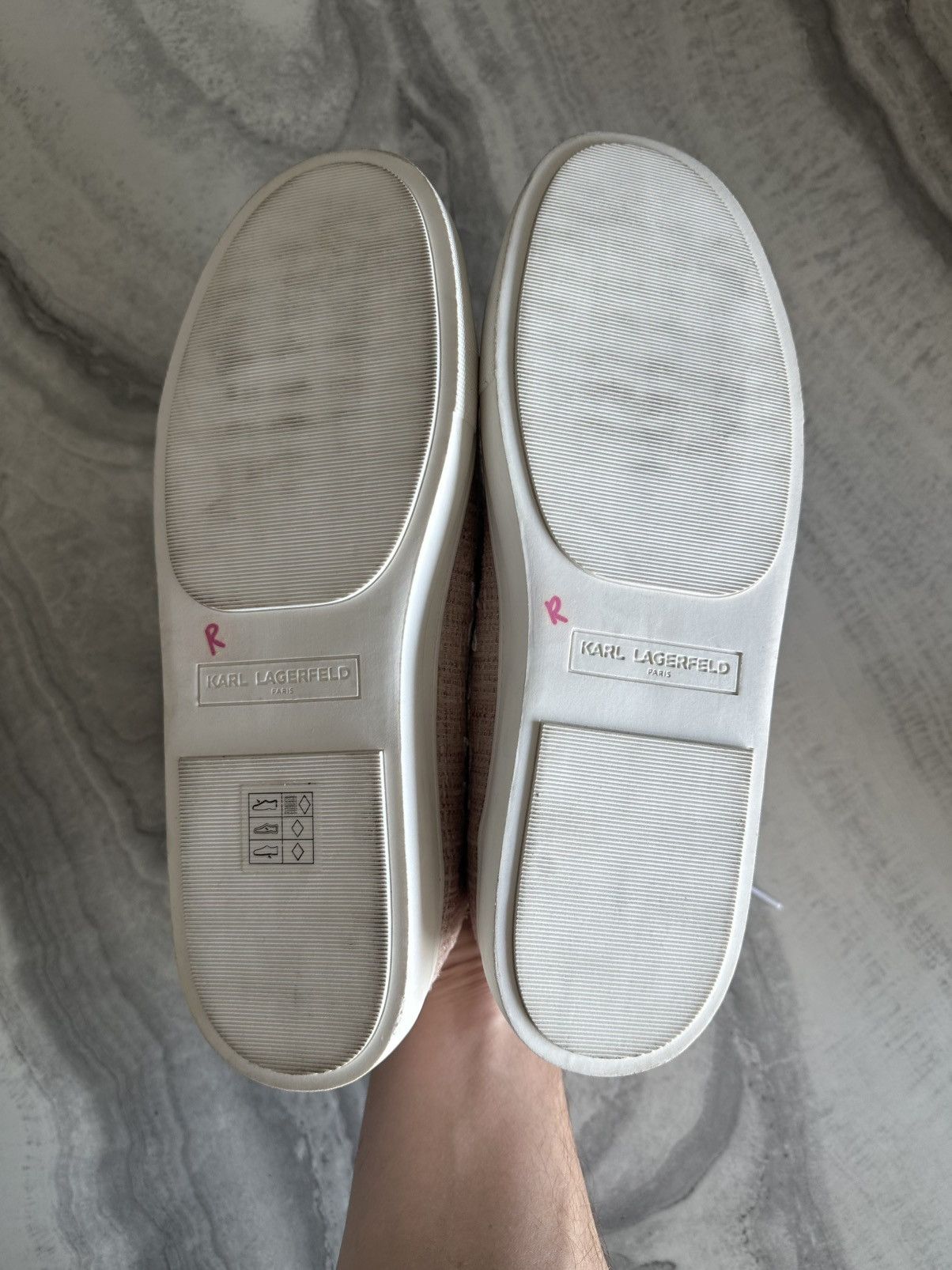 Karl Lagerfeld Karl Lagerfeld Paris Cate Pin Blush Beige Sneakers Size US 10 / IT 40 - 11 Thumbnail