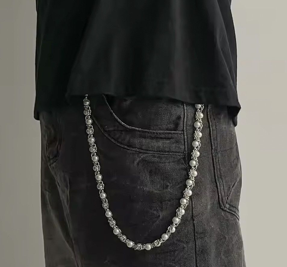 Jewelry Imitation Pearl Wallet Chain, Pants Chain Size ONE SIZE - 1 Thumbnail