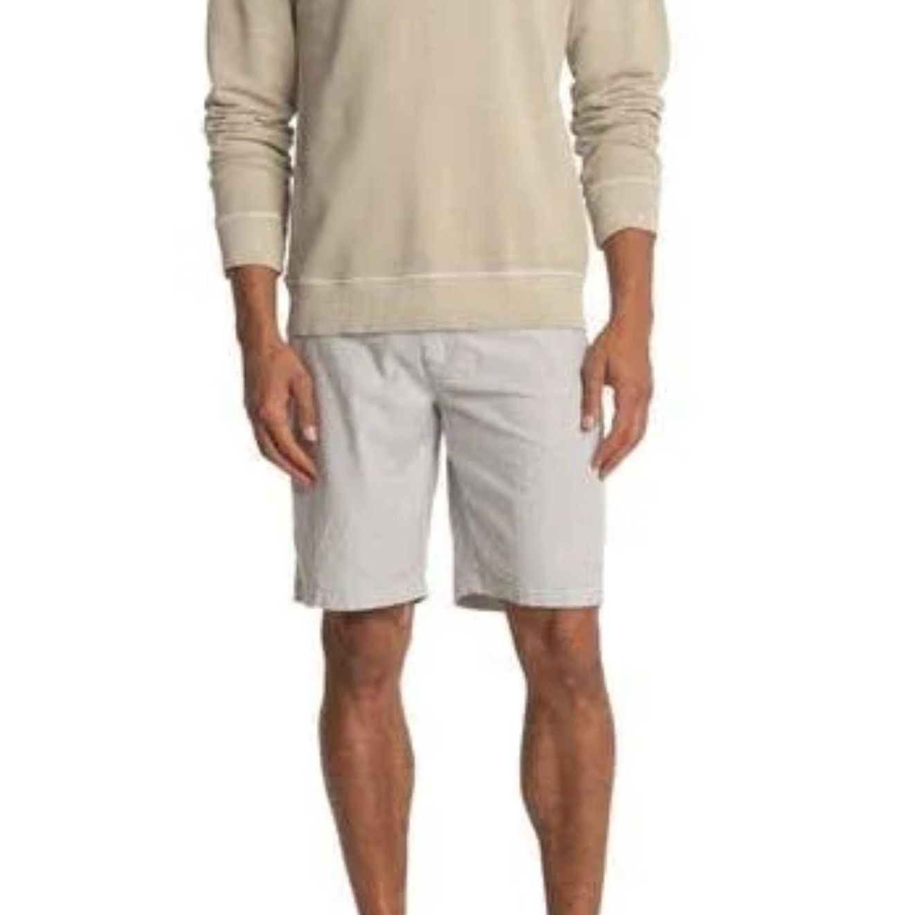 Other Union Chino Shorts Striped Seersucker Gray/White 34R NWT Size US 34 / EU 50 - 1 Thumbnail