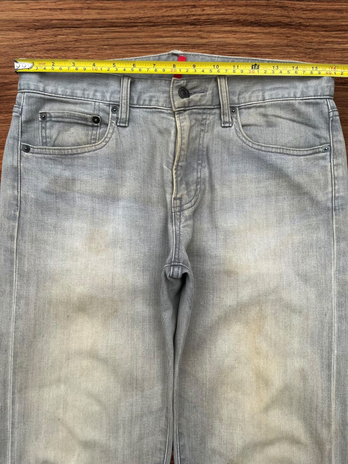 Japanese Brand × Jun Takahashi × Uniqlo Vintage Japanese Brand Grey Mud Washed Slim Straight Jeans Size US 31 - 10 Thumbnail