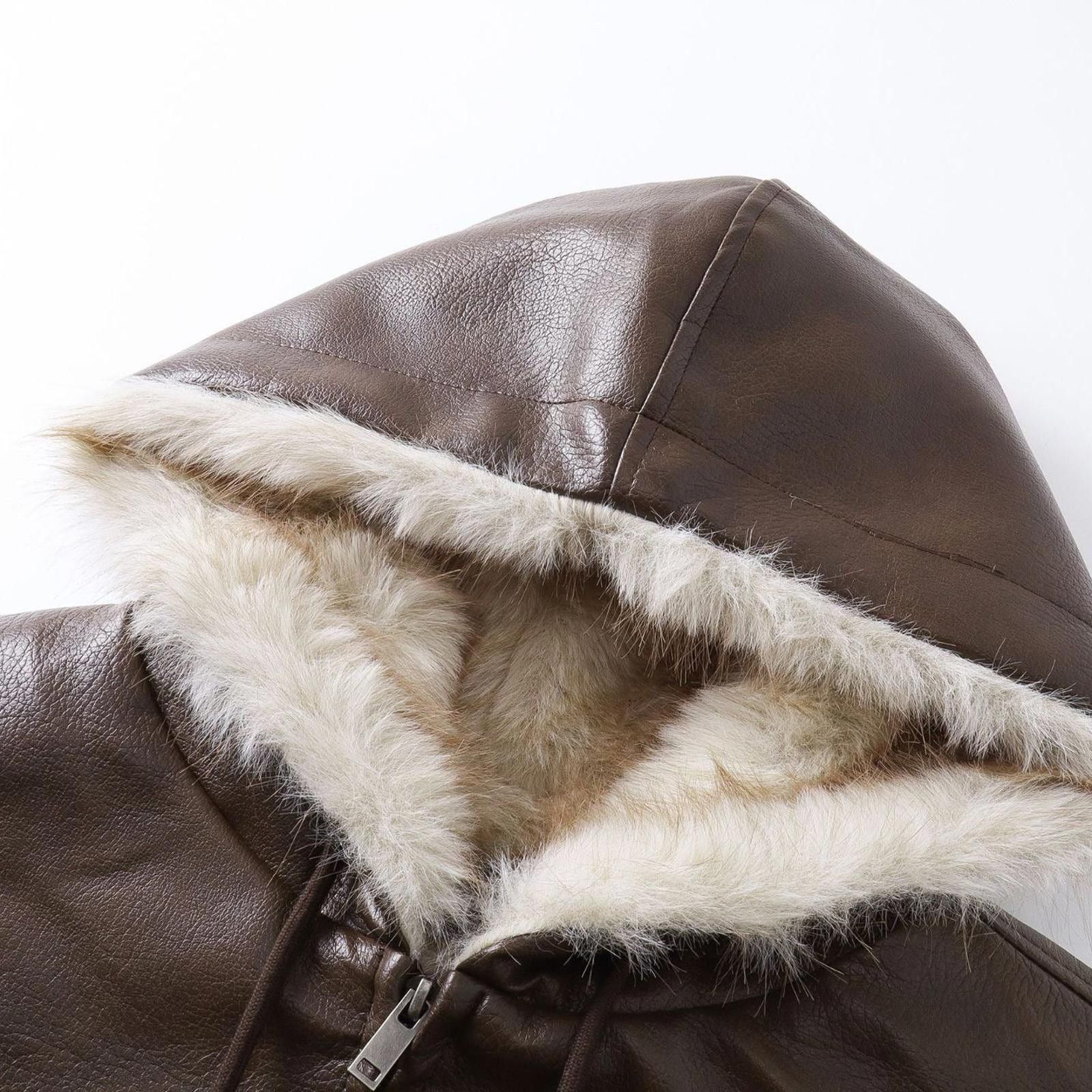 Japanese Brand Black Faux Leather Bomber Jacket with Fur Lining Size US M / EU 48-50 / 2 - 3 Thumbnail