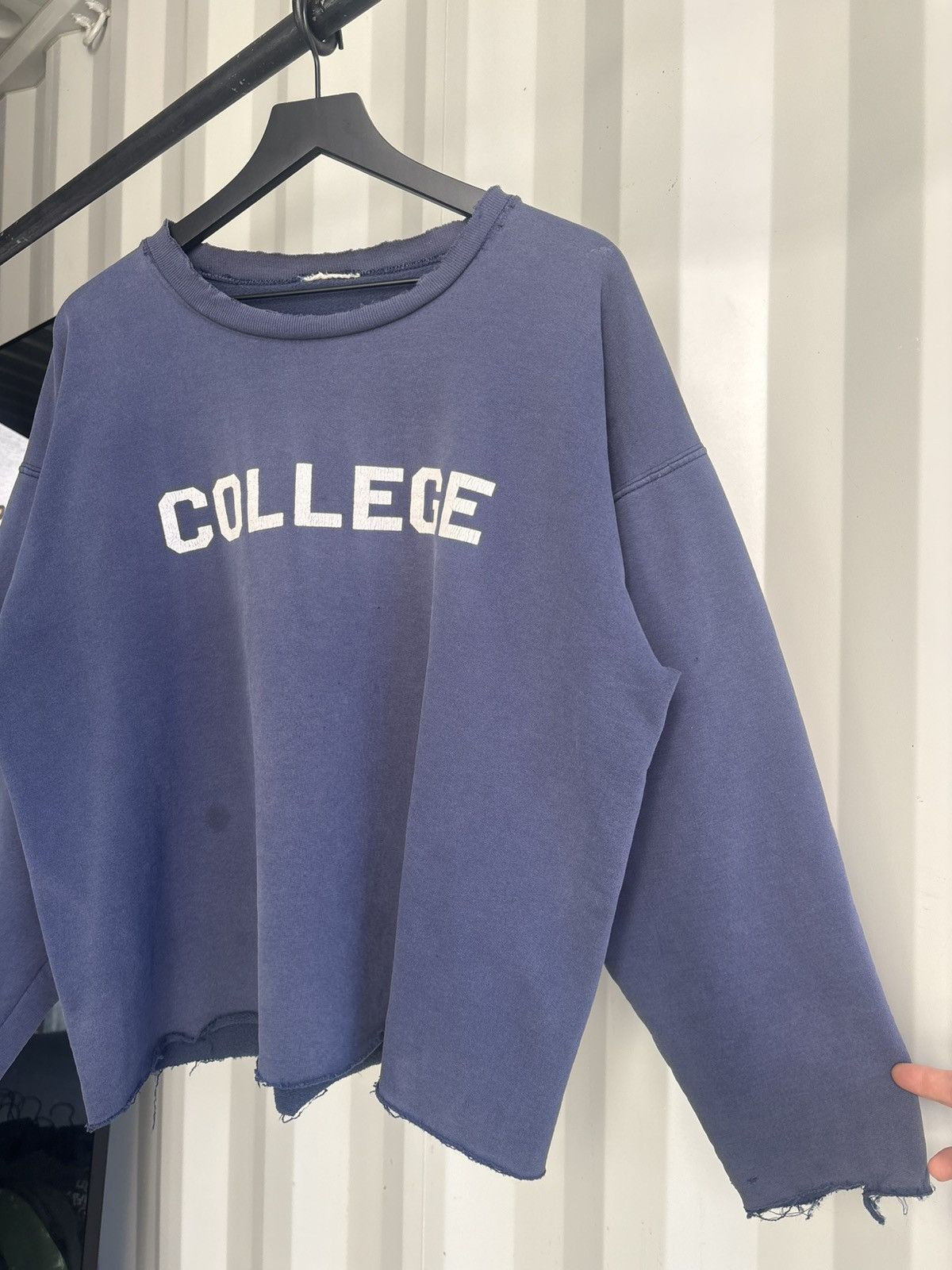 Vintage Vintage College Sweatshirt Boxy Distress Faded Thrash Grunge Size US XL / EU 56 / 4 - 2 Thumbnail