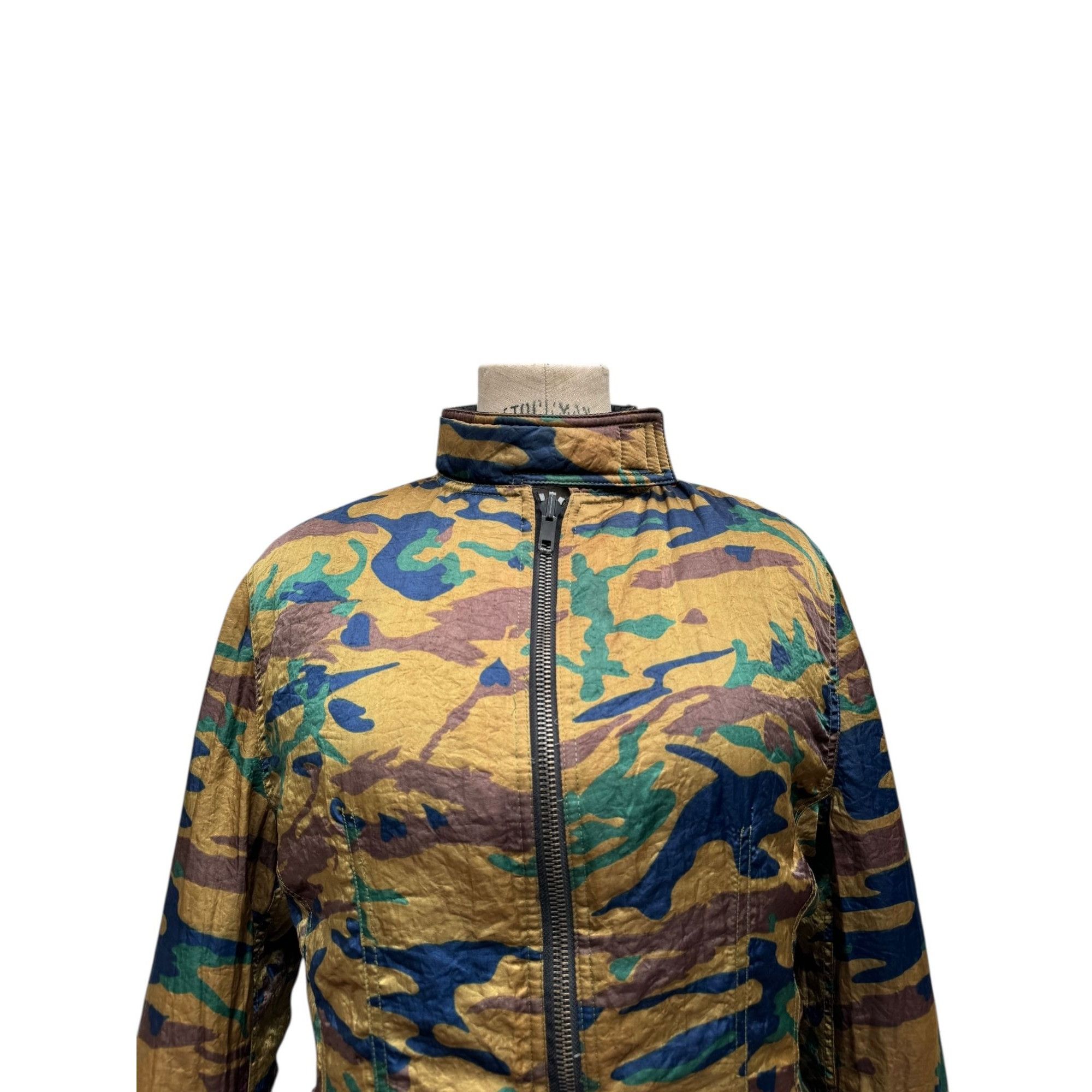 Jean Paul Gaultier 1990s Reversible Camouflage & Black Fitted Jacket Size XL / US 12-14 / IT 48-50 - 5 Thumbnail