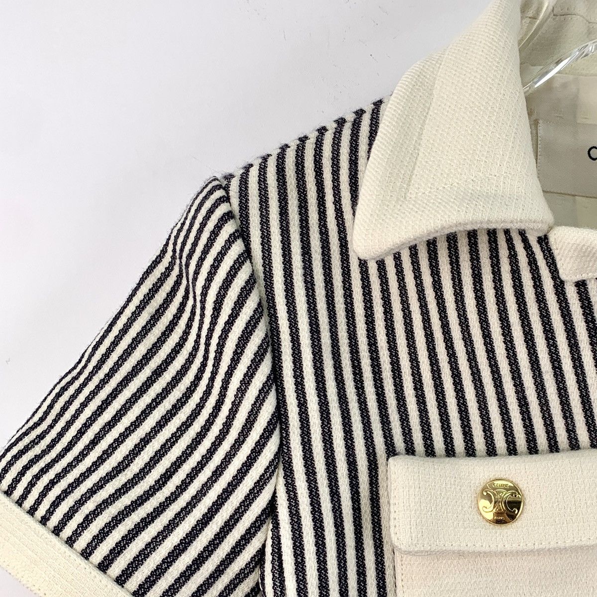 Celine Celine Striped Single Breasted Short Sleeve Jacket Size XS / US 0-2 / IT 36-38 - 3 Thumbnail