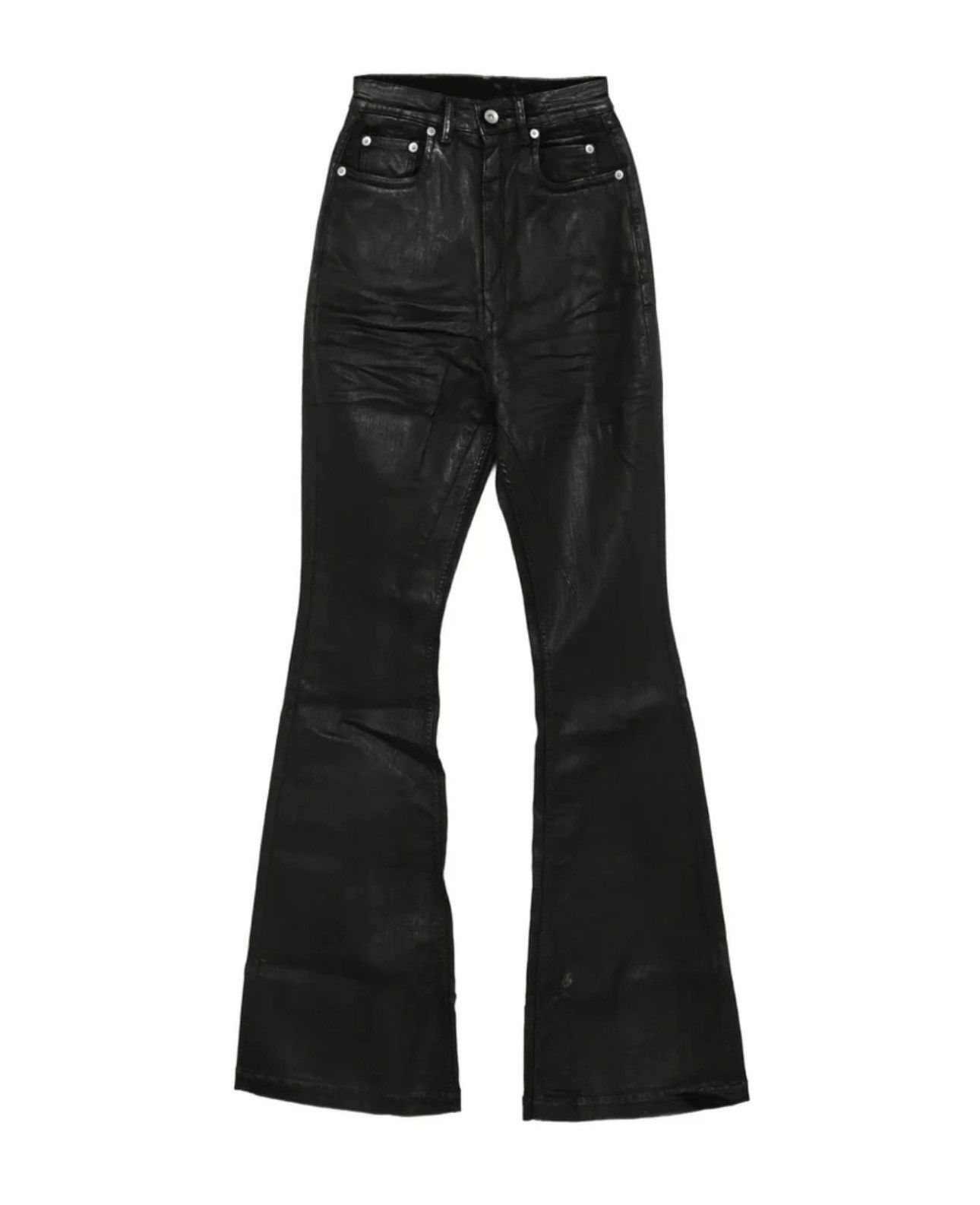 Rick Owens AW22 Rick Owens Waxed Bolan Bootcut Flared Denim Jeans