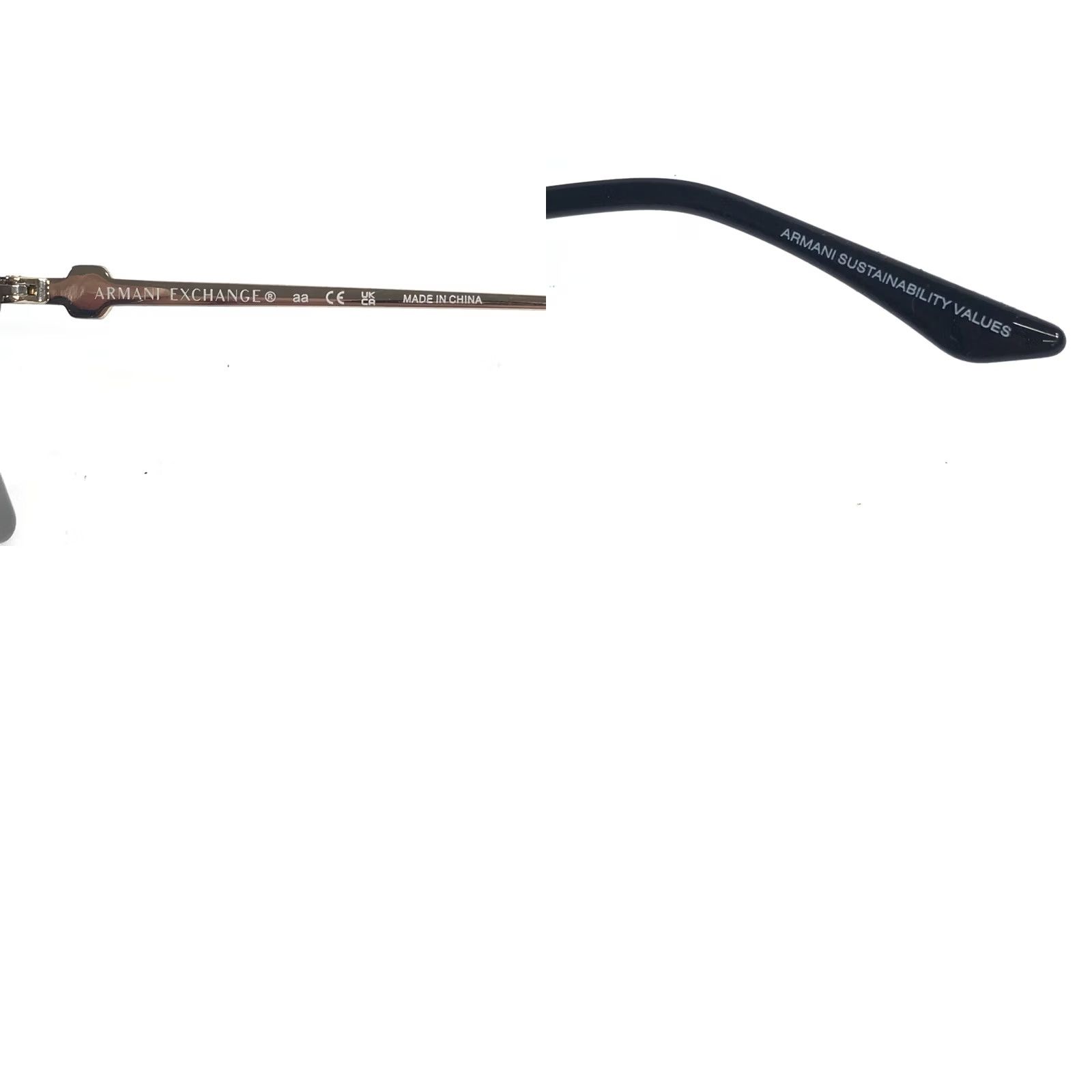 Armani Exchange Sunglasses AX4140SF 815887 Black Gold Cat Eye Frames Gray Lenses Armani Exchange AX4140SF - Cat Eye Shiny Black Frame  main image 2