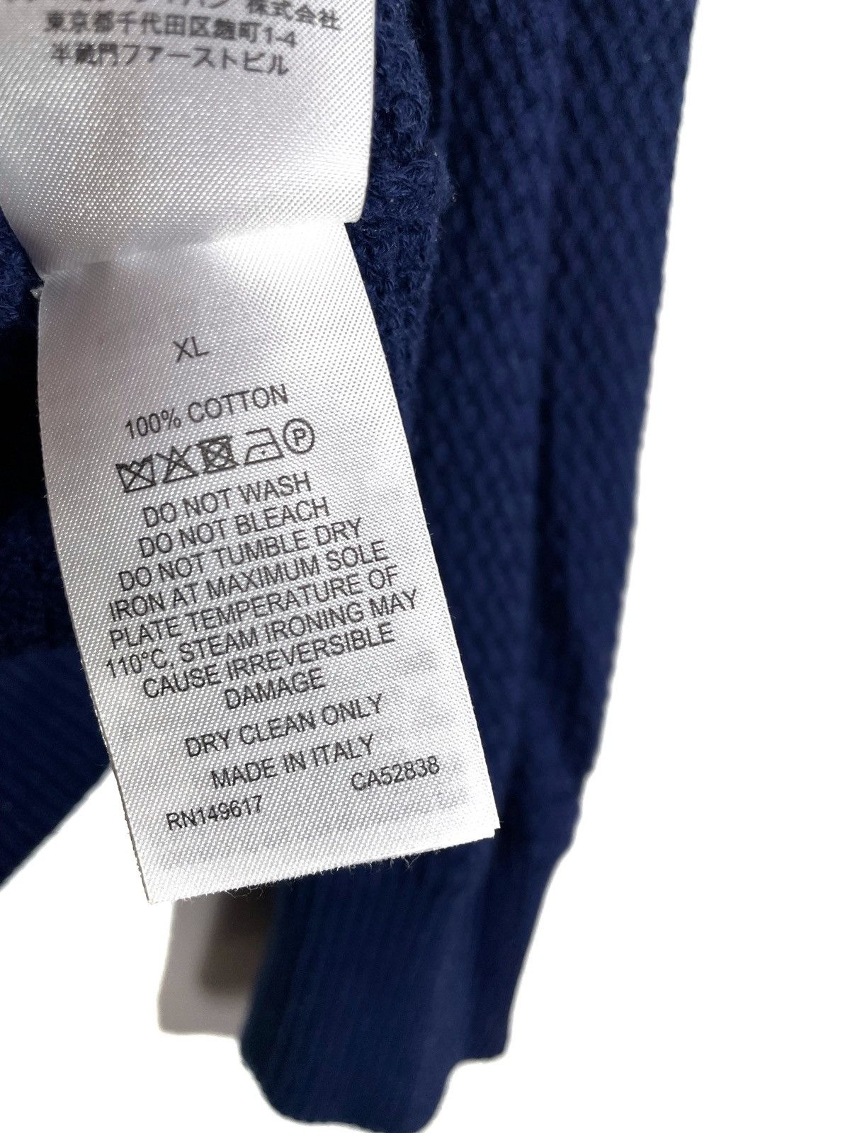 Alfred Dunhill Dunhill Blue Luxury Zip Cotton Sweater Size XL Made In Italy Size US XL / EU 56 / 4 - 9 Thumbnail