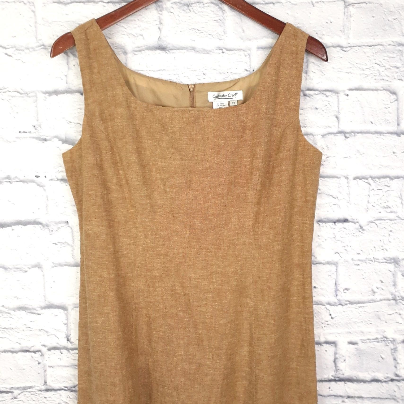 Coldwater Creek VINTAGE Coldwater Creek Linen Blend Sleeveless Maxi Dress Petite S Brown Lagenlook (Petites) Womens Maxi Dress - Long Size S / US 4 / IT 40 - 2 Thumbnail