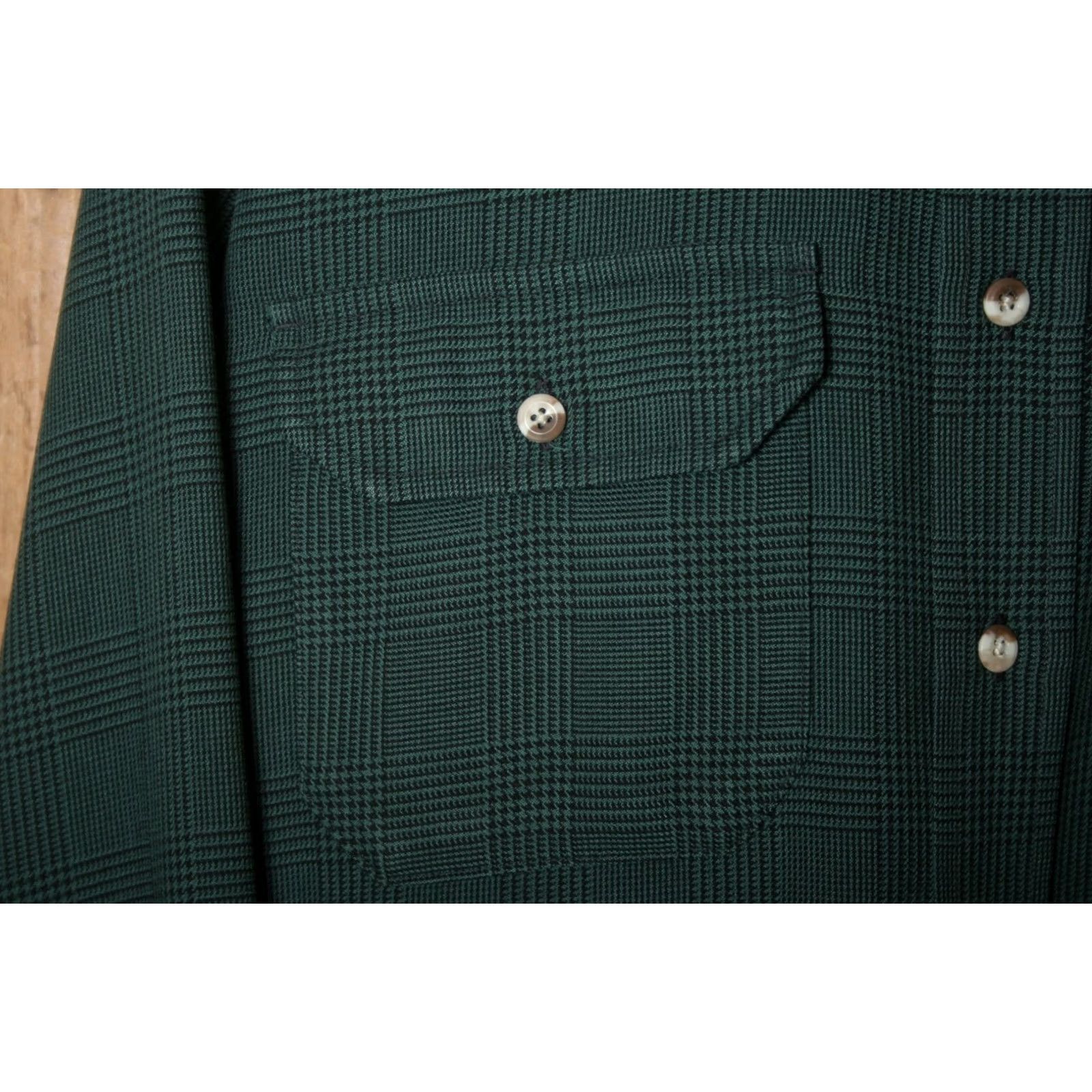 Vintage VINTAGE CABELA'S Green Houndstooth Plaid Heavy Polyester Guide Shirt Sz XLT Men Button-Up Long Sleeve Size US XL / EU 56 / 4 - 3 Thumbnail