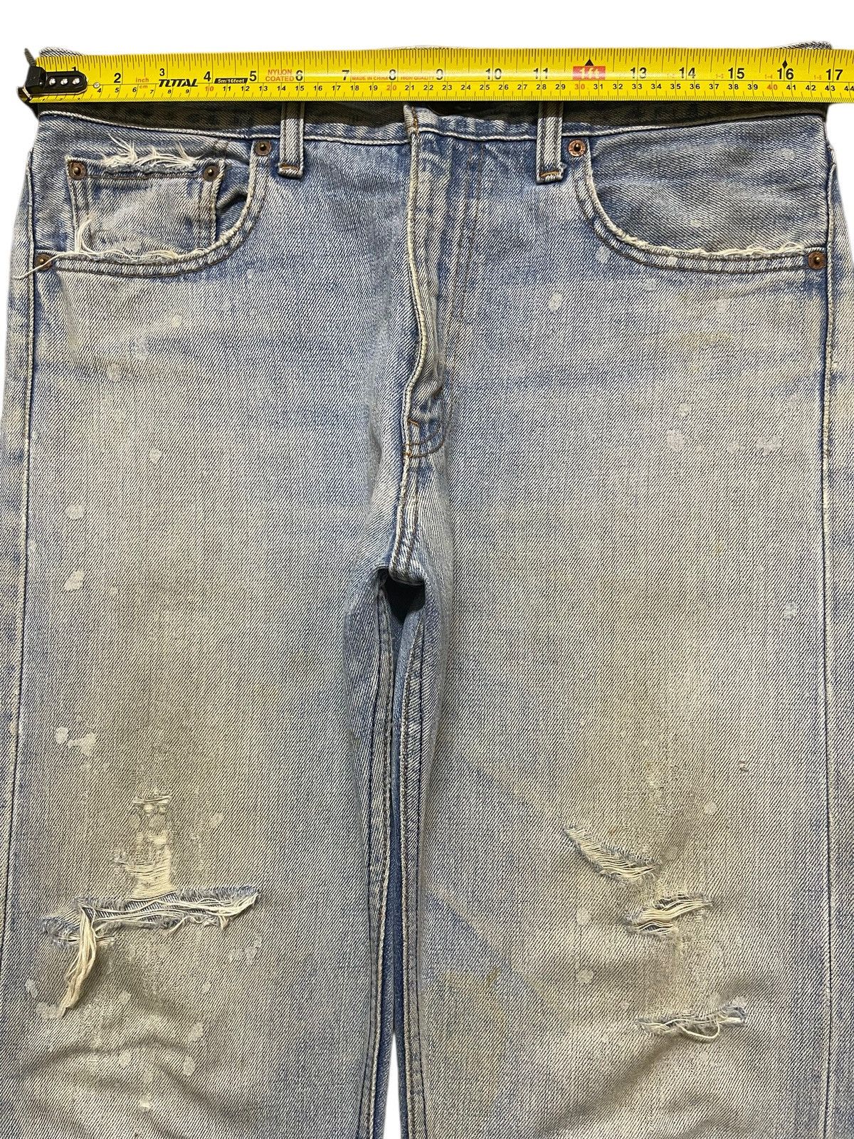 Levi's Vintage 90s Levis 505 Mud Wash Distress Painted Style Jeans Size US 33 - 12 Thumbnail