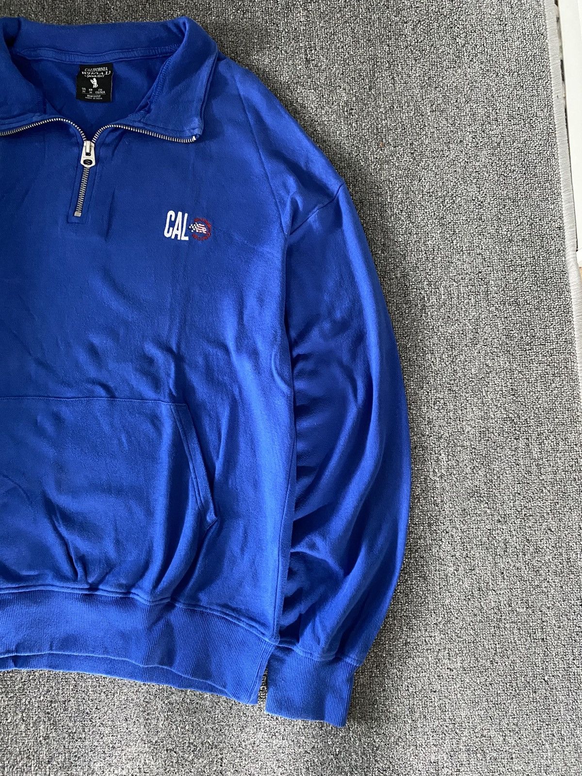 Who A.U. Vintage Who.A.U California Half-Zip Sweatshirts Cobalt Blue Size US M / EU 48-50 / 2 - 2 Thumbnail