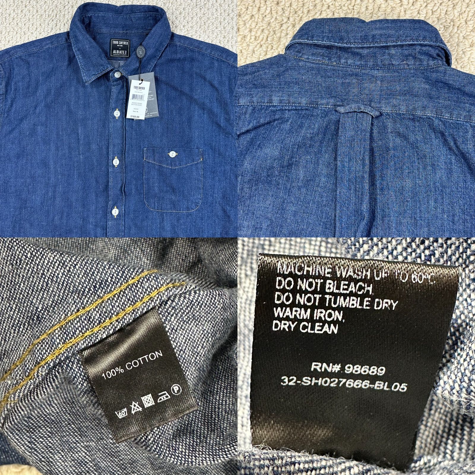 Todd Snyder Todd Snyder Albiate Italy Indigo Denim Button Overshirt Mens XL Size US XL / EU 56 / 4 - 9 Thumbnail