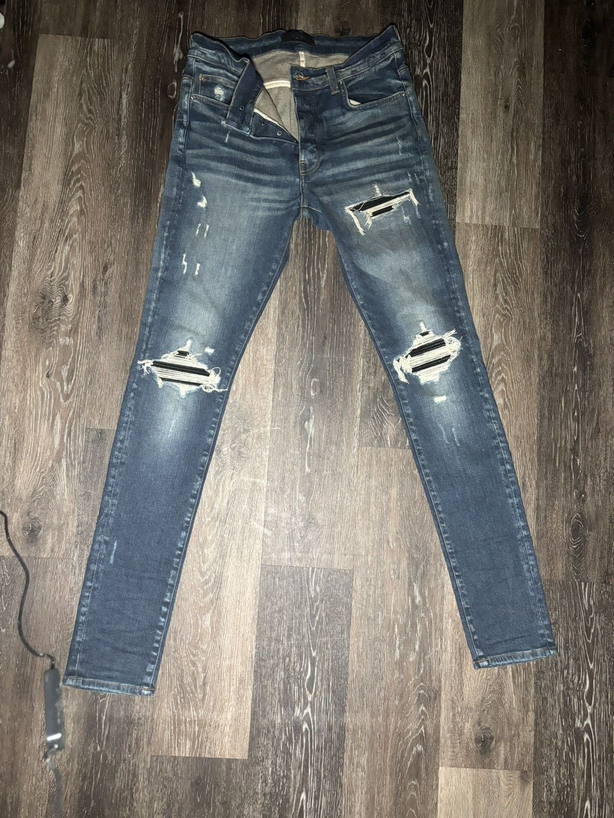 Amiri Mike Amiri Blue With Black Size US 31 - 1 Thumbnail
