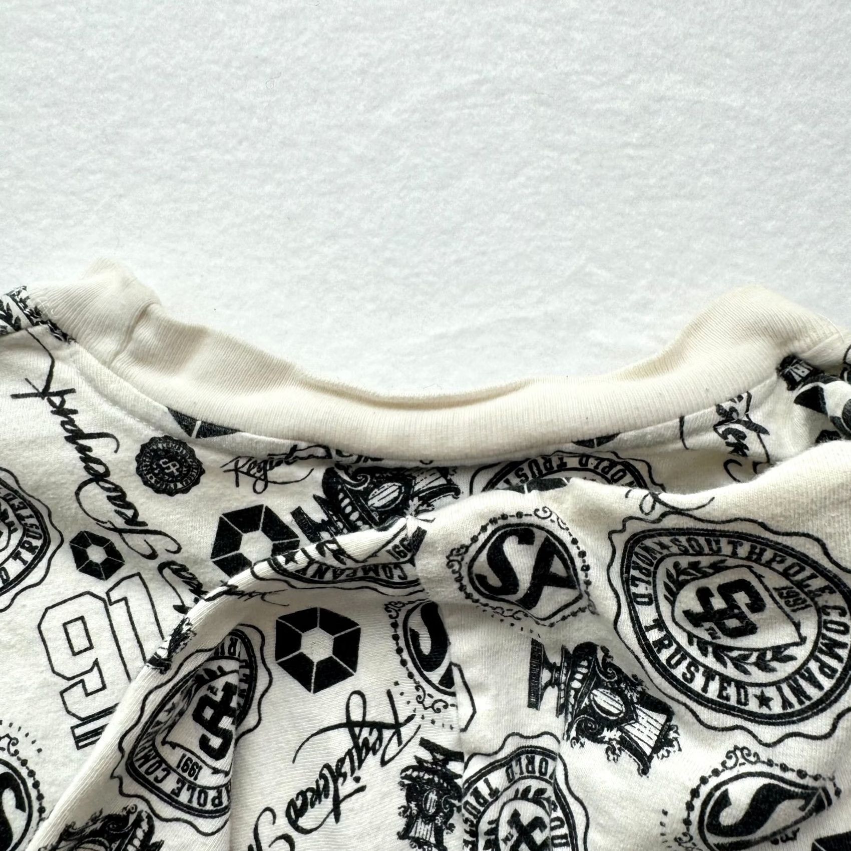 Southpole VINTAGE South Pole Graphic Print Shirt L White Men Adult Large Y2K All Over Print AOP Size US L / EU 52-54 / 3 - 6 Thumbnail