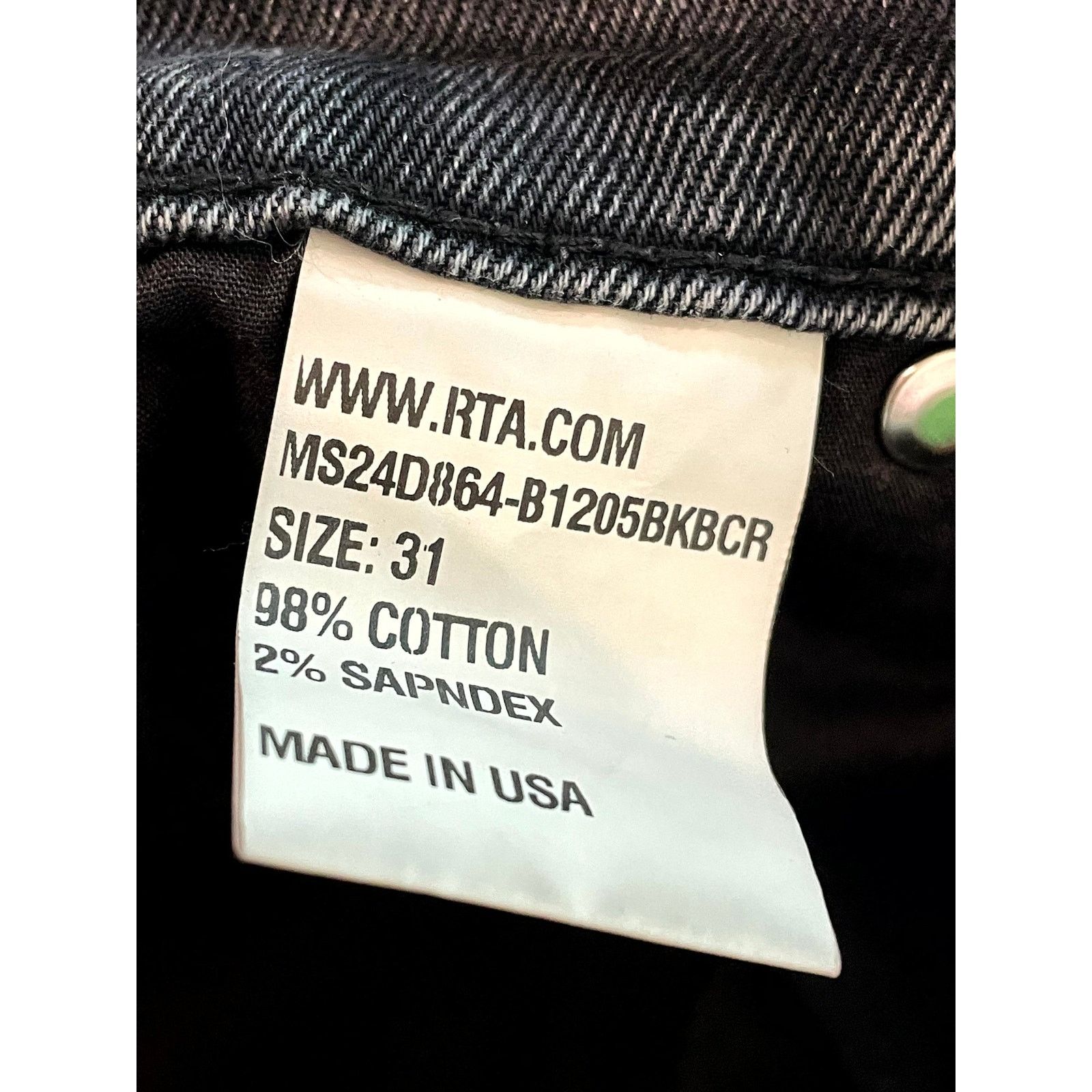 Rta RTA Black Jeans Size US 31 - 4 Thumbnail