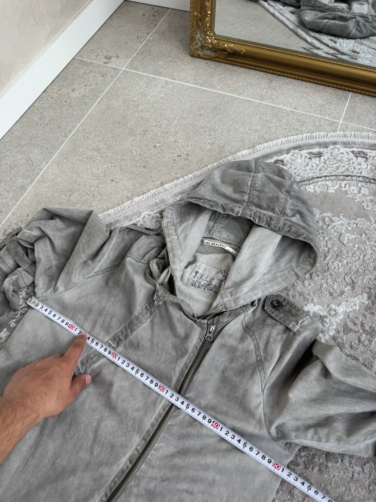 Japanese Brand Archival Faded Grey Longline Parka Hoodie Avant-Garde Style Size US S / EU 44-46 / 1 - 12 Thumbnail