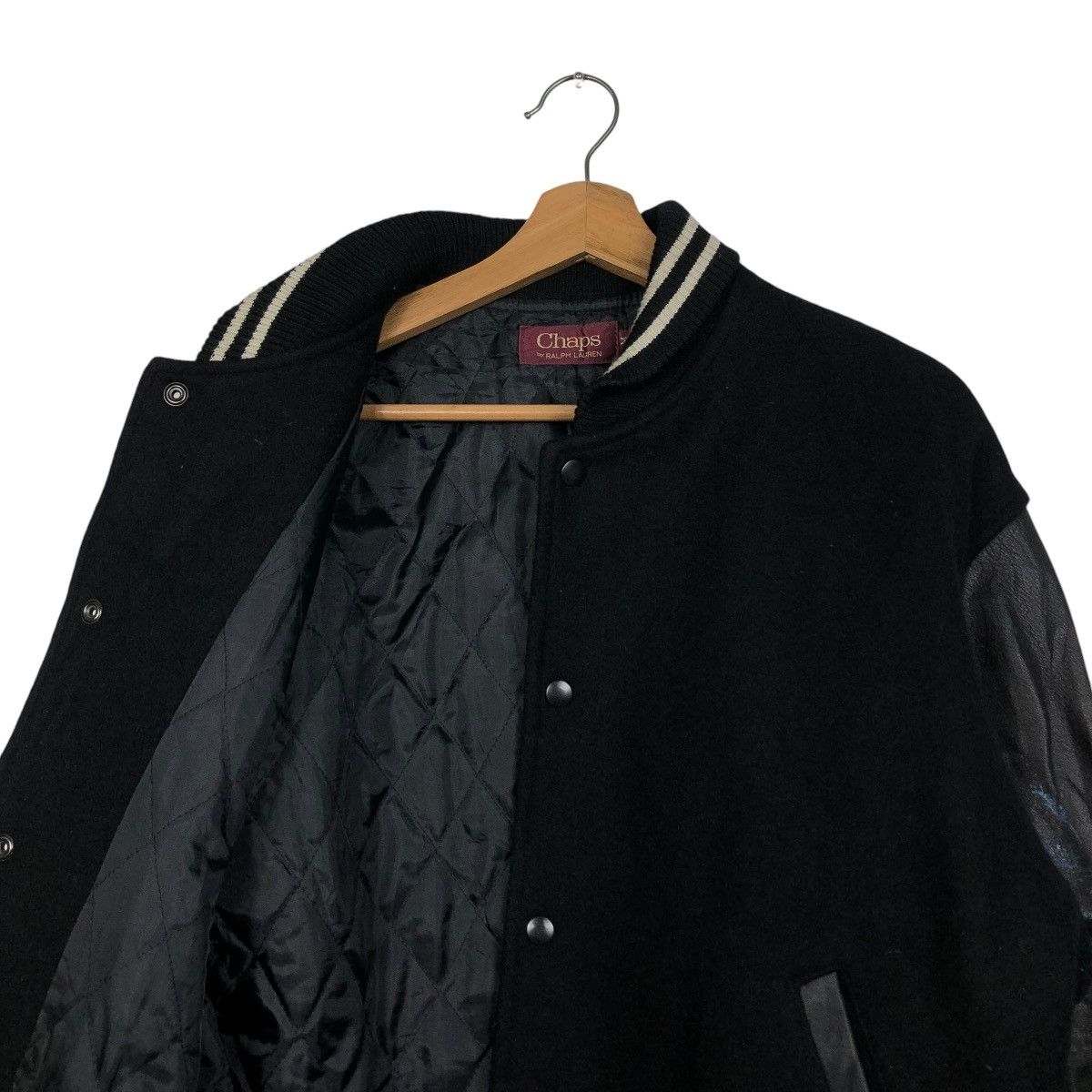 Ralph Lauren 🔥VINTAGE BOMBER JACKET LEATHER CHAPS RALPH LAUREN BIG LOGO Size US M / EU 48-50 / 2 - 14 Thumbnail