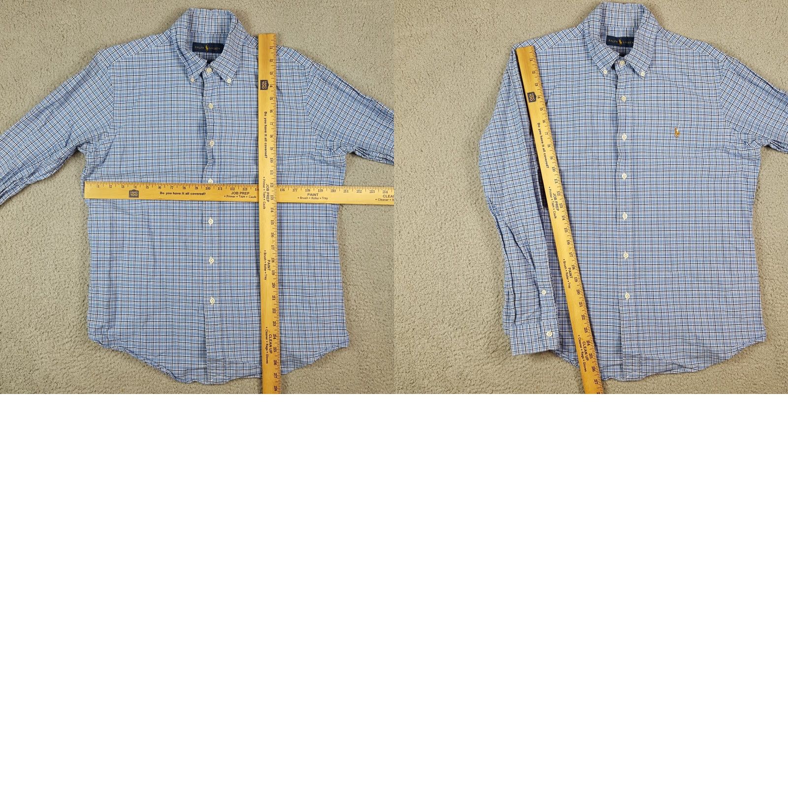 Ralph Lauren VINTAGE Ralph Lauren Men's Button-Down Shirt M Collared Plaid Cotton Casual Classic 90s Blue Size US M / EU 48-50 / 2 - 8 Thumbnail