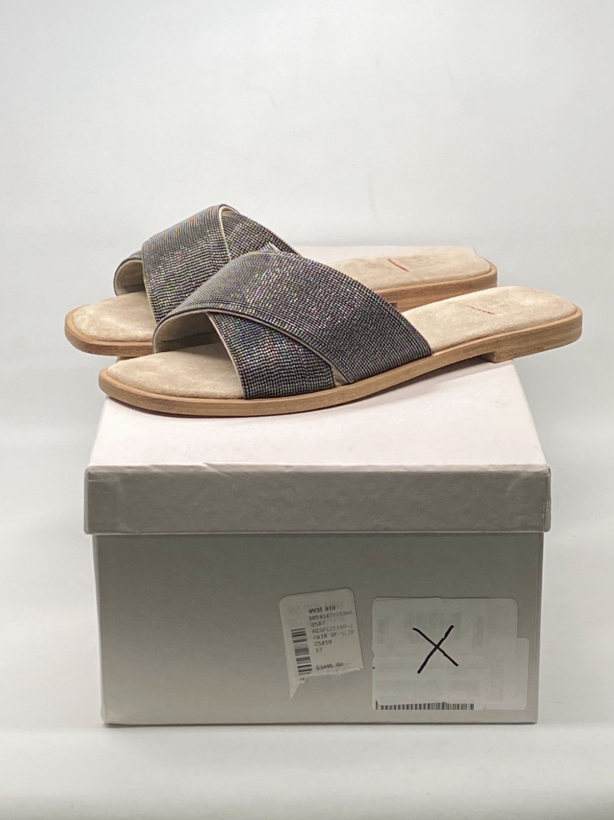 Brunello Cucinelli Brunello Cucinelli Embellished Leather Flat Sandals size 37 Size US 7 / IT 37 - 10 Thumbnail