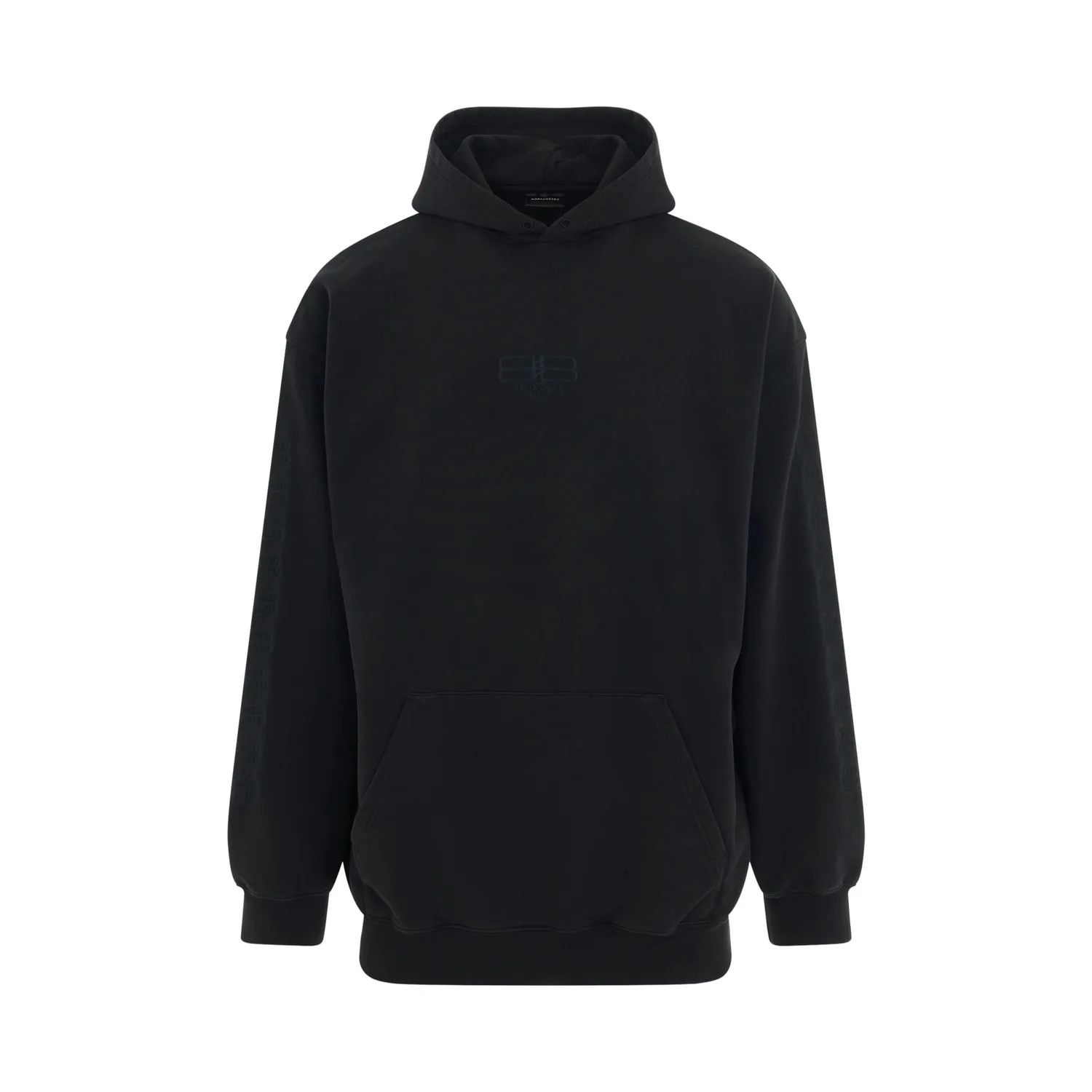 Balenciaga o1la1rc1a0425 BB Paris Icon Medium Fit Hoodie Washed Black Size US L / EU 52-54 / 3 - 1 Thumbnail