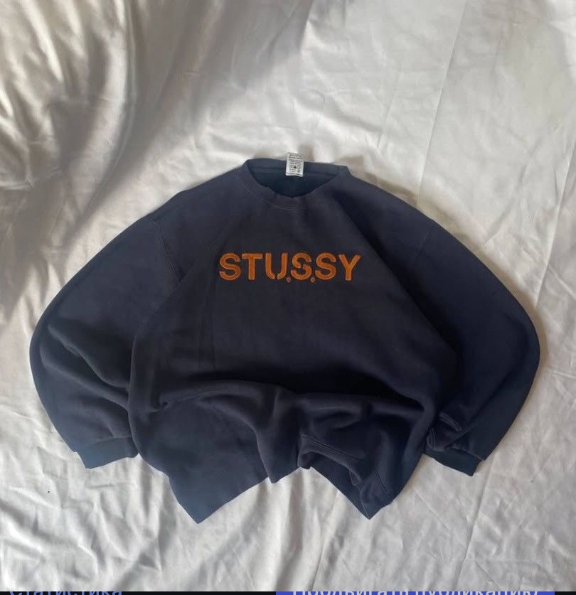 Early 2000s Stussy Dollar Sign Spellout Sweatshirt | Depop