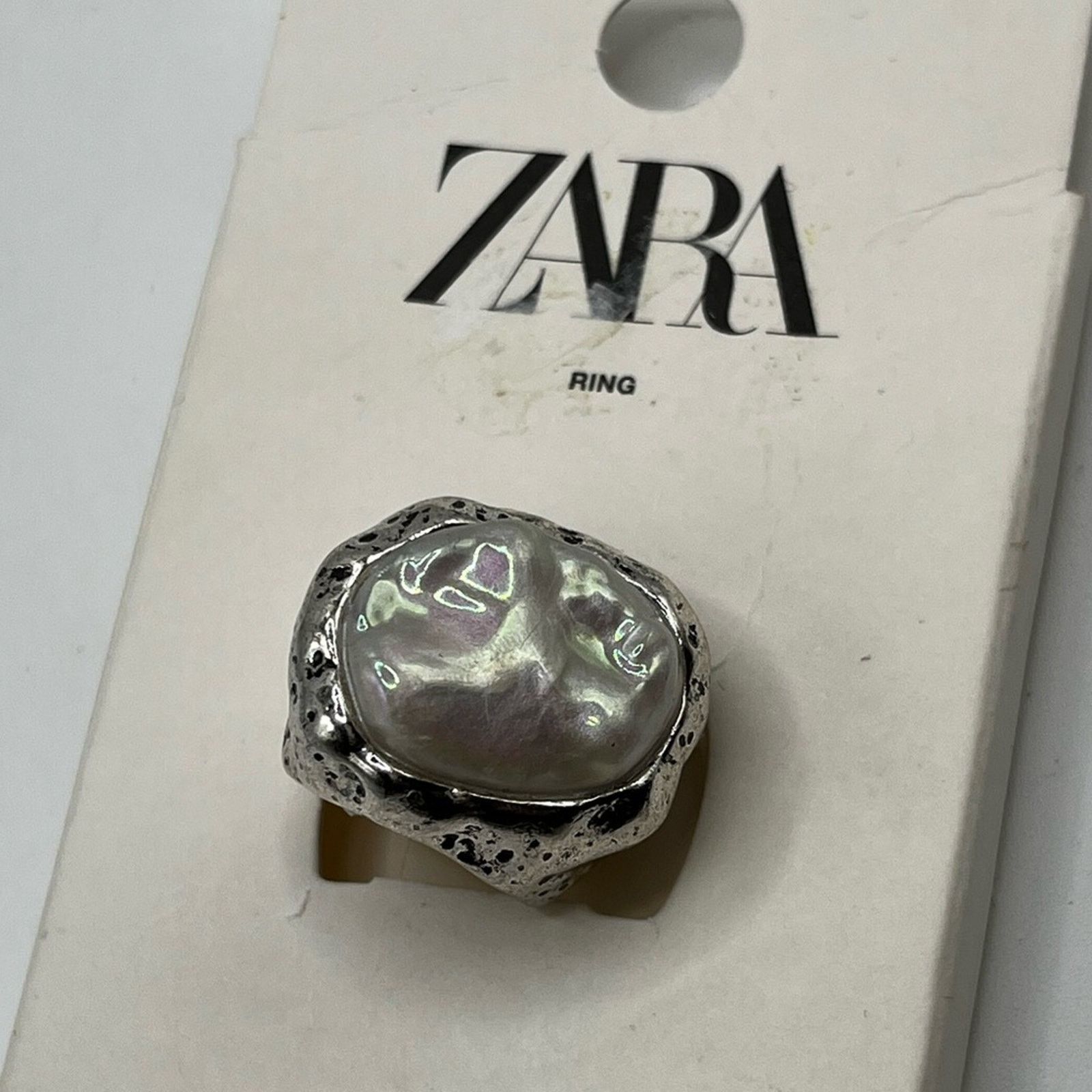 Zara Nwt- Zara pearl maxi ring 6.5 Size ONE SIZE - 4 Thumbnail