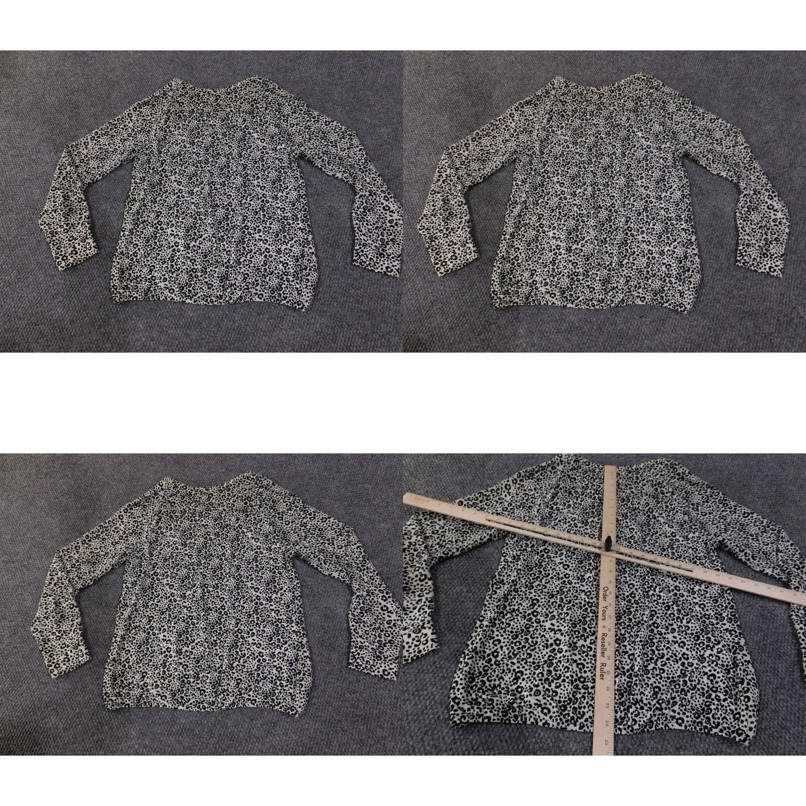 Loft VINTAGE LOFT Ann Taylor LOFT Shirt Womens Small Black White Leopard Print Long Sleeve Top Size S / US 4 / IT 40 - 8 Thumbnail