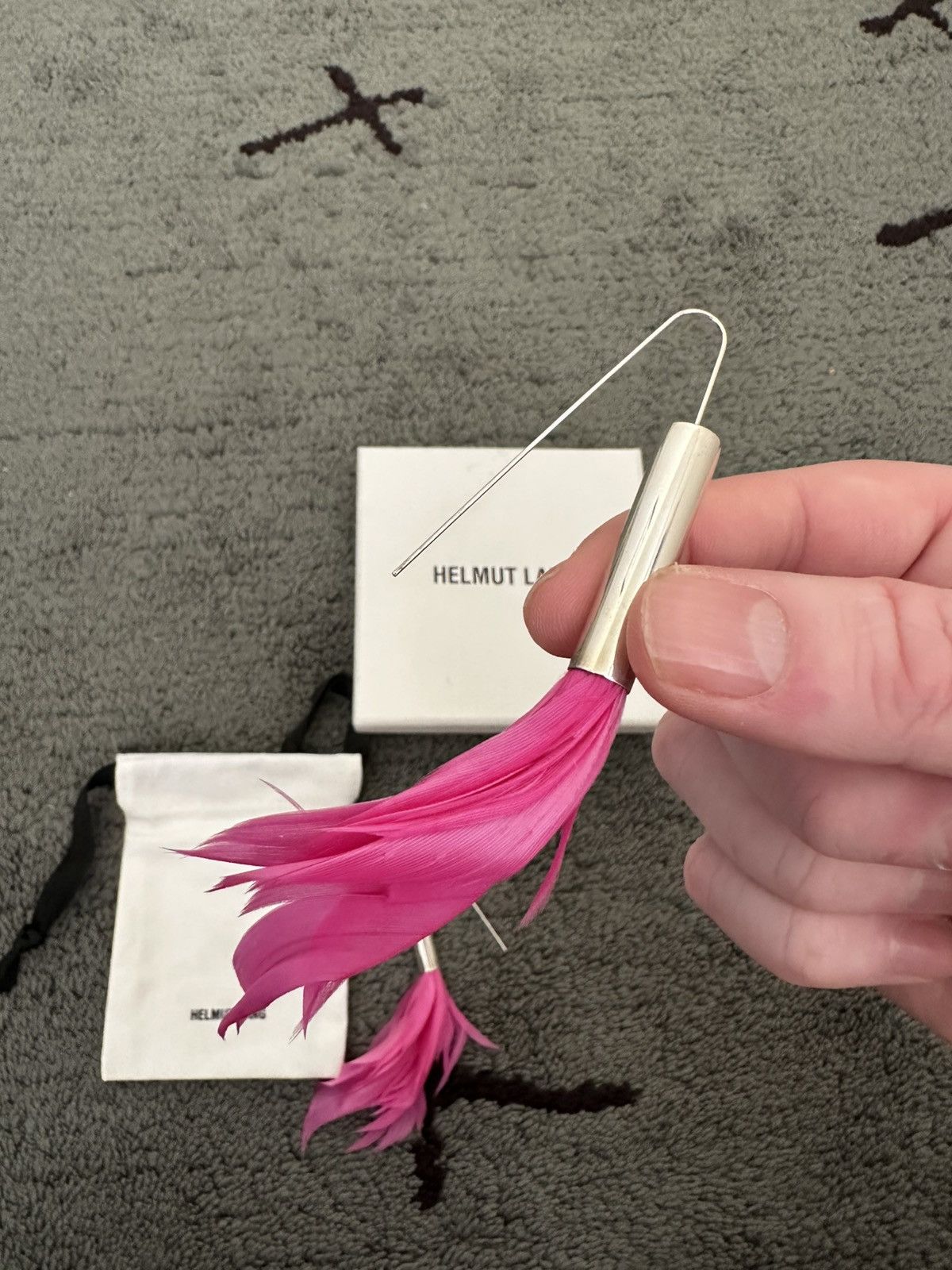 Helmut Lang Archive Helmut Lang Spring 2000 Feather Earrings Vintage Size ONE SIZE - 4 Thumbnail