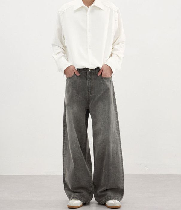 Japanese Brand American high street washed wide-leg casual baggy jeans Size US 32 / EU 48 - 1 Thumbnail