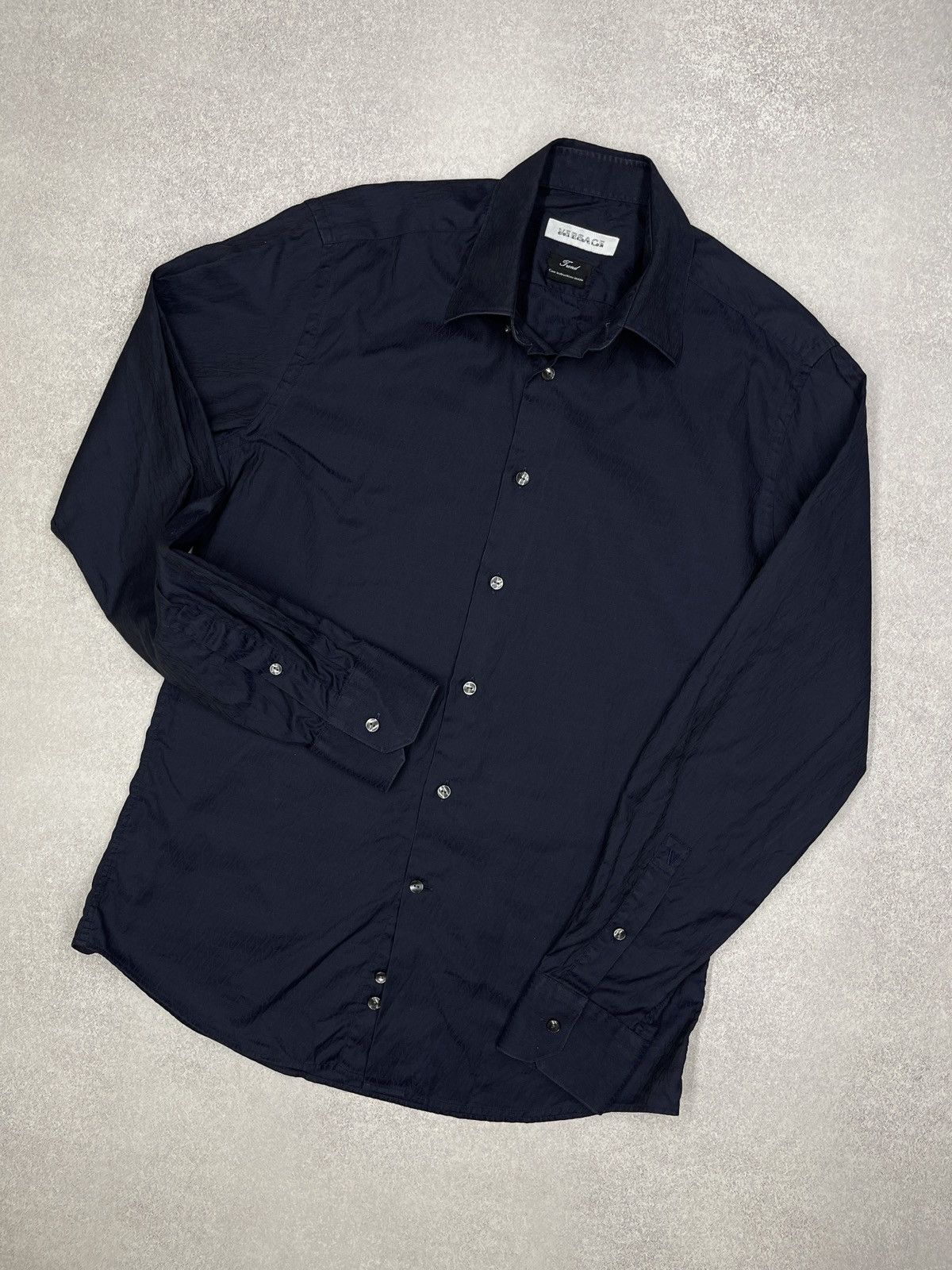 Versace × Versace Jeans Couture × Vintage Mens Versace Collection Navy Shirt Monogram Y2K Luxury Size US M / EU 48-50 / 2 - 1 Thumbnail