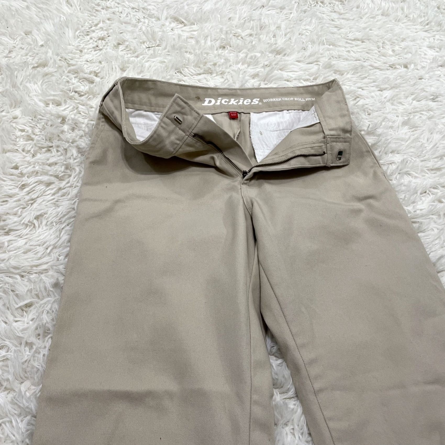 Dickies DICKIES Pants Women 5/27 Work Crop Roll Hem Khaki Logo Heritage Pants 5/27 30x28 Size 27" / US 4 / IT 40 - 3 Thumbnail
